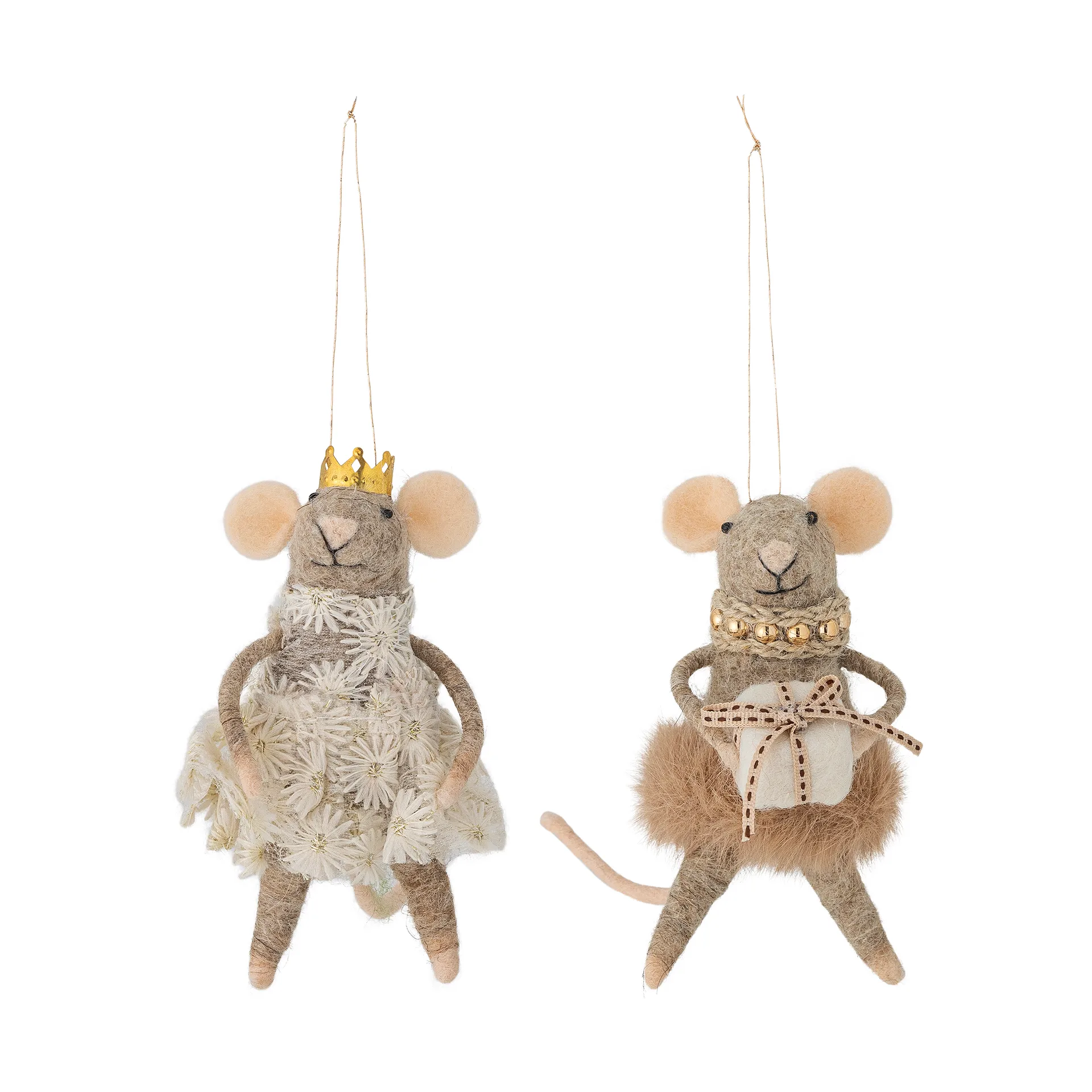 Peo Weihnachtsbaumanhänger Wolle 2 Teile, Braun Bloomingville