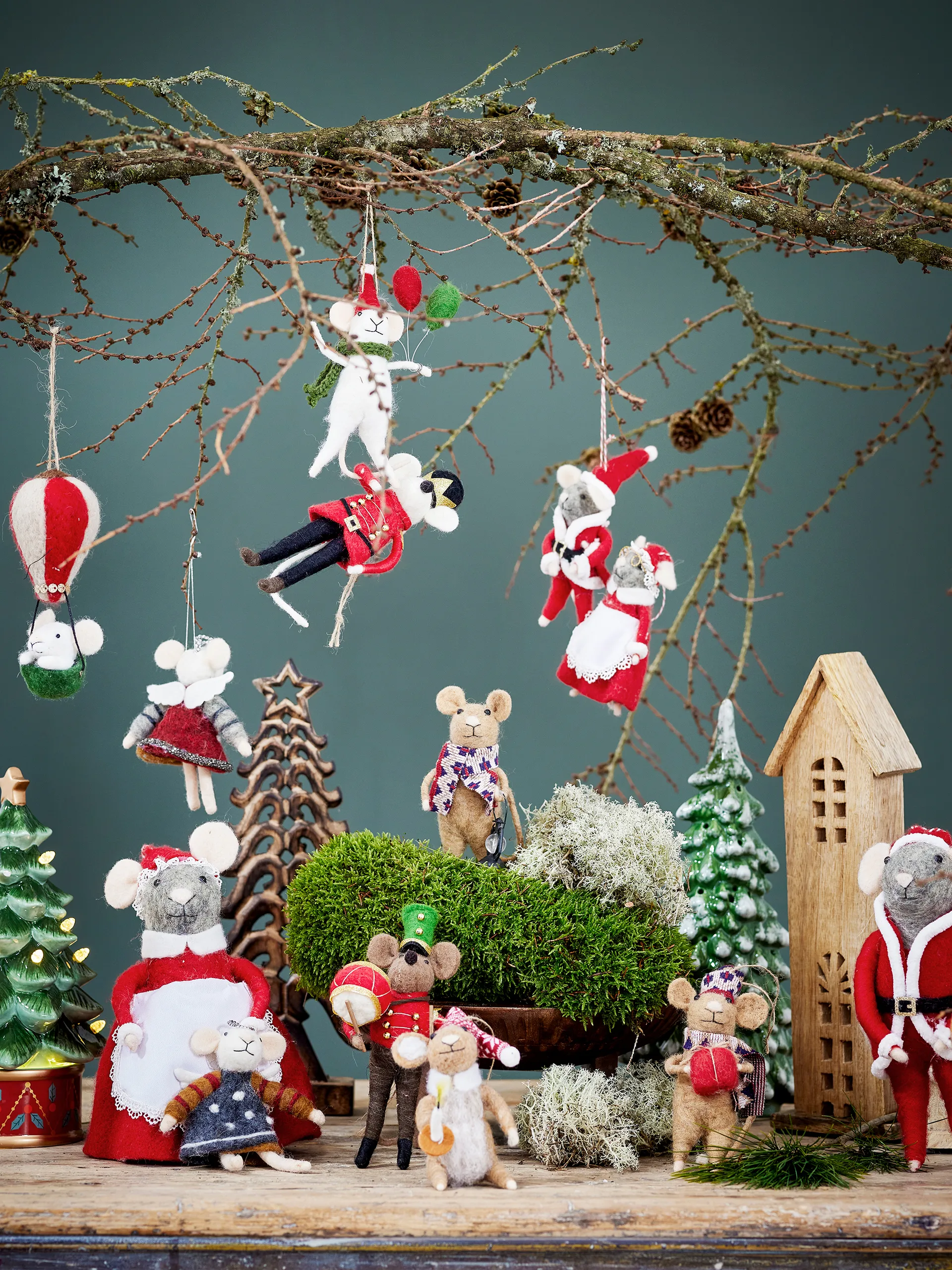 Peo Weihnachtsbaumschmuck Wolle, Grün Bloomingville
