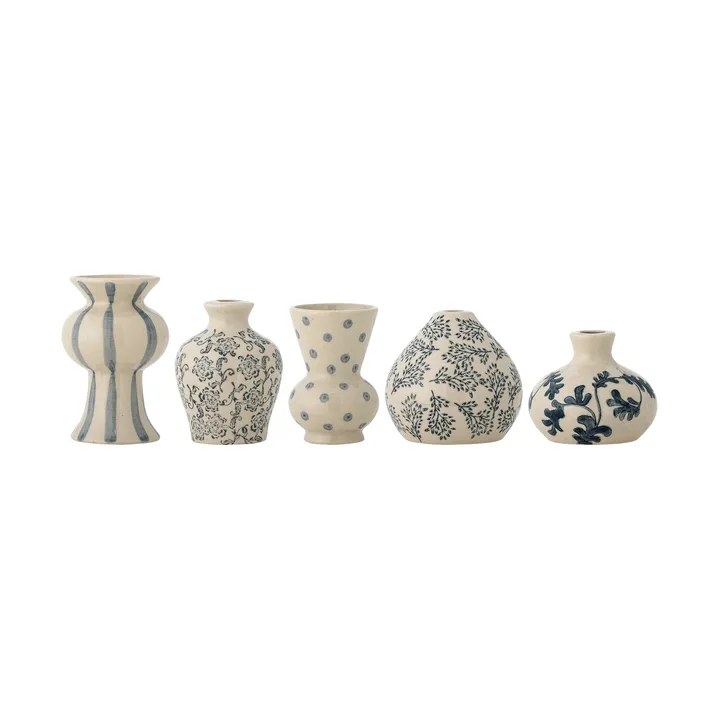 Quinto Vase - Blaues Steinzeug, 5-teilig - Bloomingville