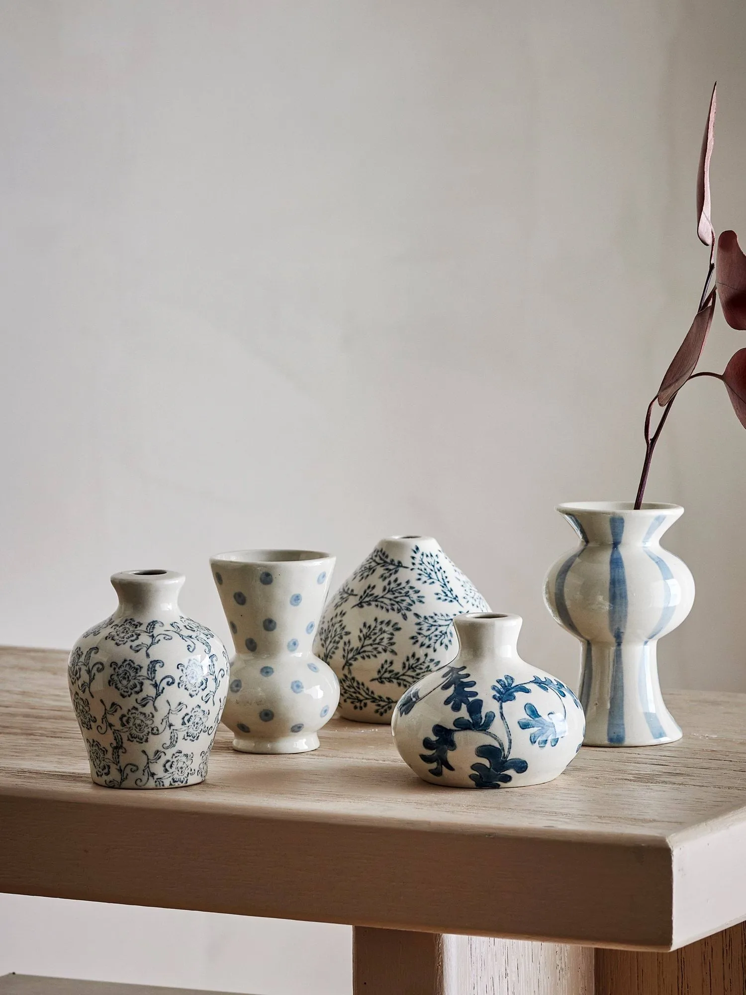Quinto Vase, Blaues Steinzeug, 5-teilig Bloomingville