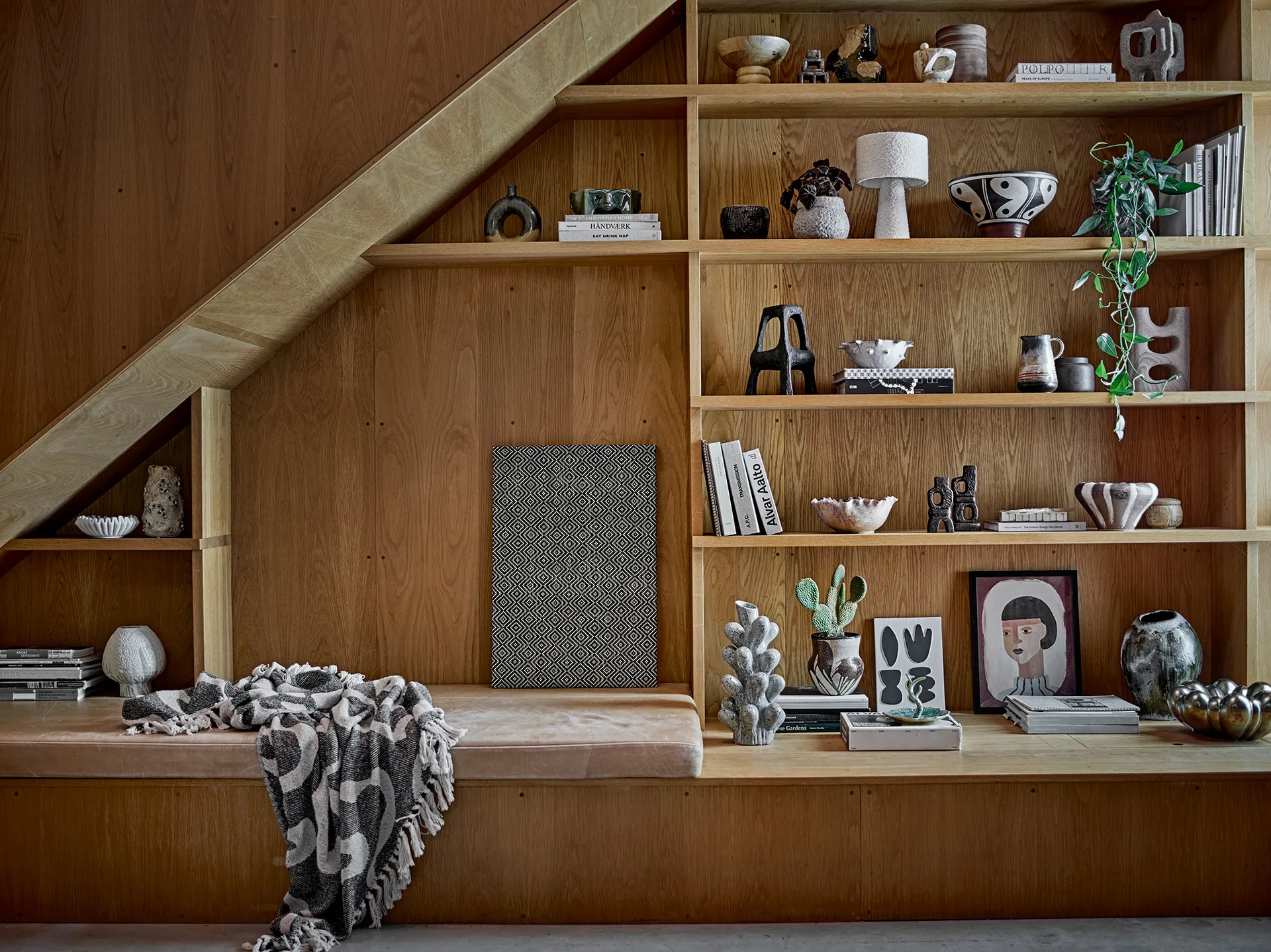 Salobre Plaid Baumwolle 160x130 cm, Schwarz Bloomingville