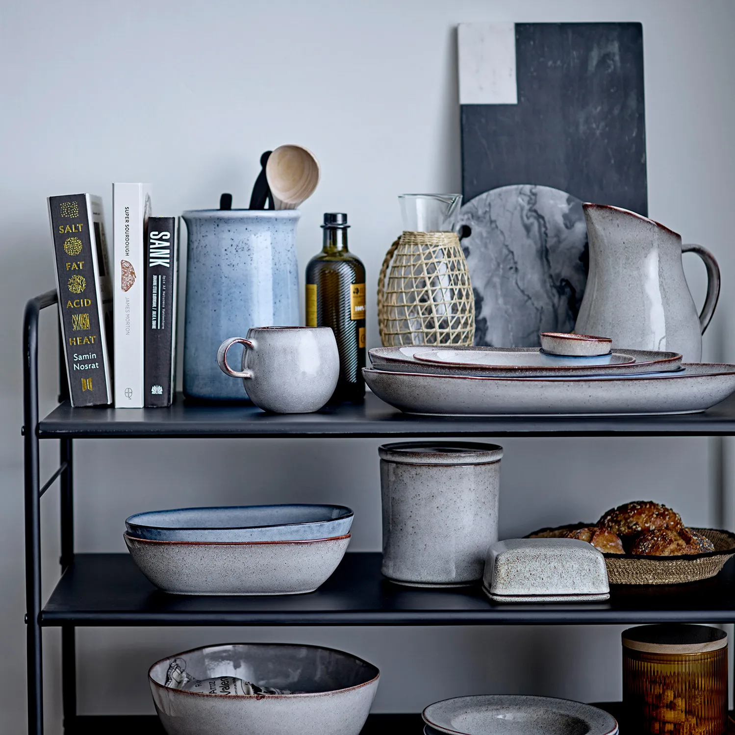 Sandrine Servierschale 16,5 x 25,5cm, Blau Bloomingville