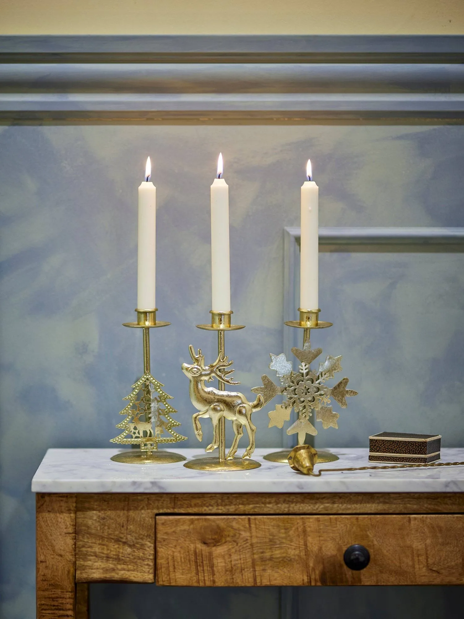 Sauda Kerzenhalter, Gold, 3-teilig, 20 cm Bloomingville
