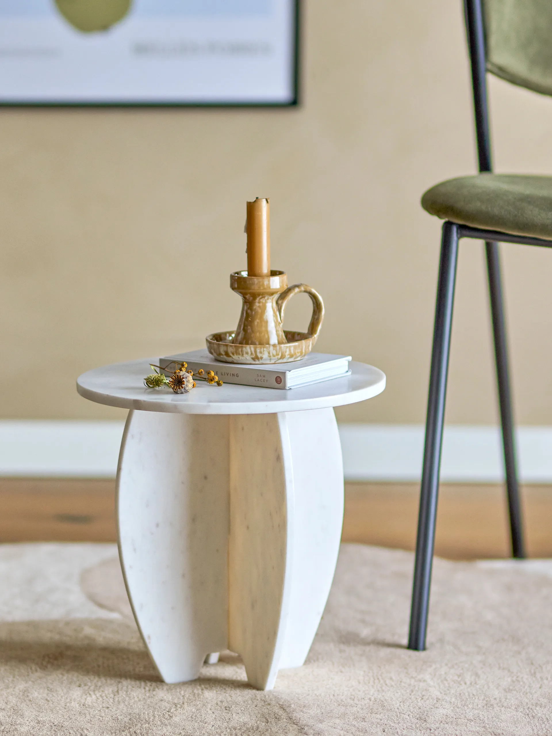 Sendai Blumentopfständer Ø30,5x31 cm, White marble Bloomingville