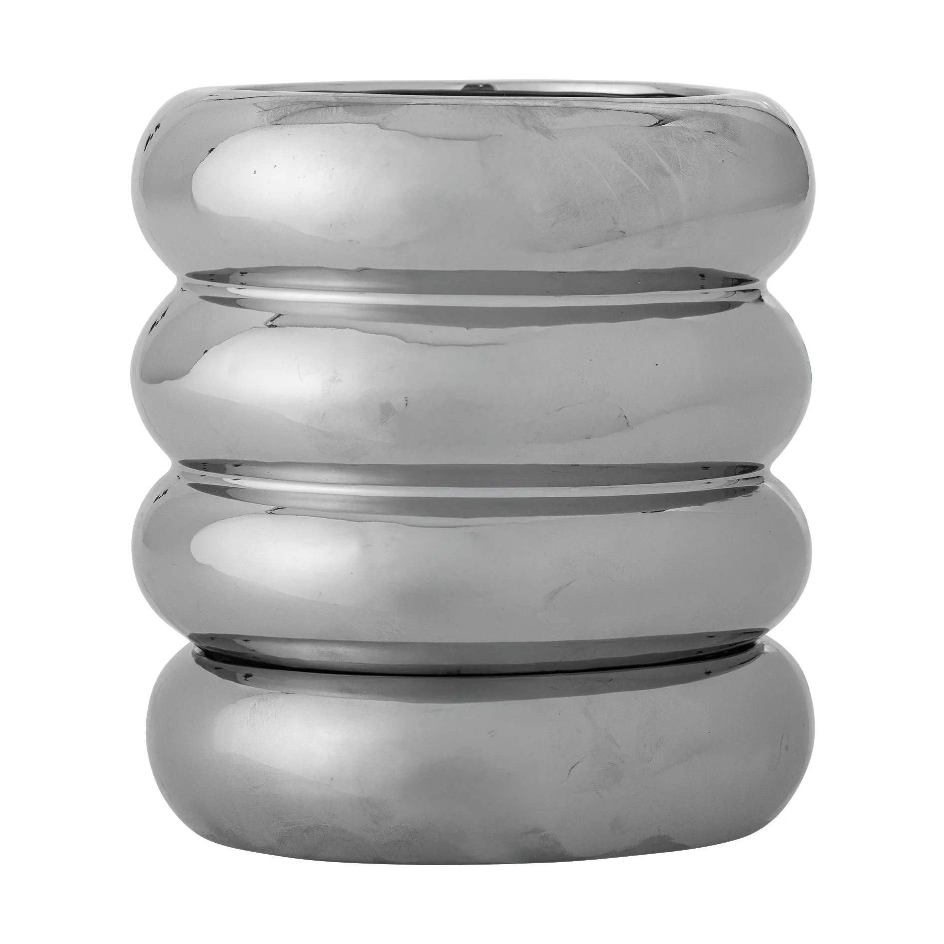 Shine Topf mit Untersetzer, Silber, 16x18 cm Bloomingville