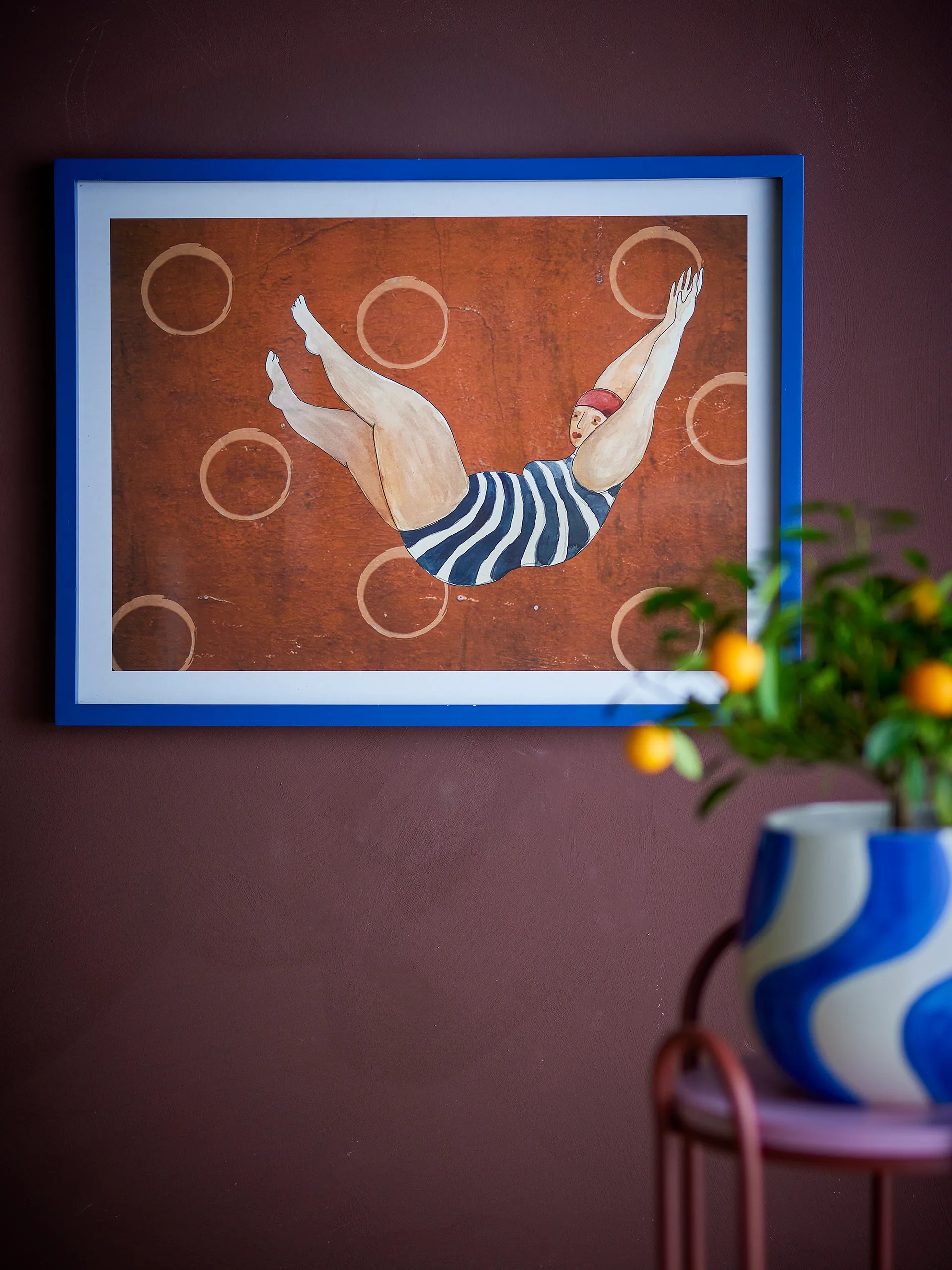 Svela Illustration mit Rahmen 52x47 cm, Braun Bloomingville