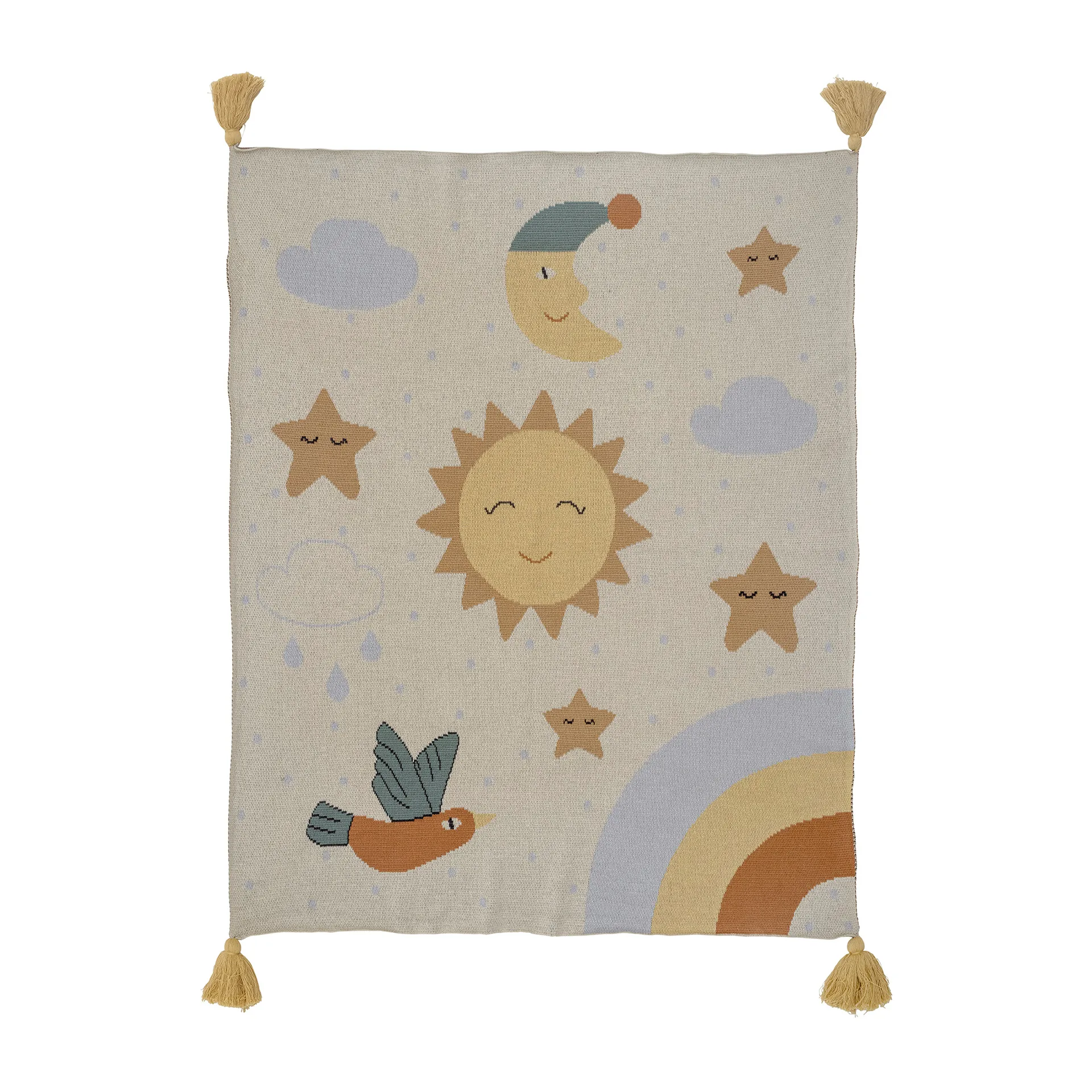 Vigge Wolldecke 80 x 100cm, Gelb Bloomingville