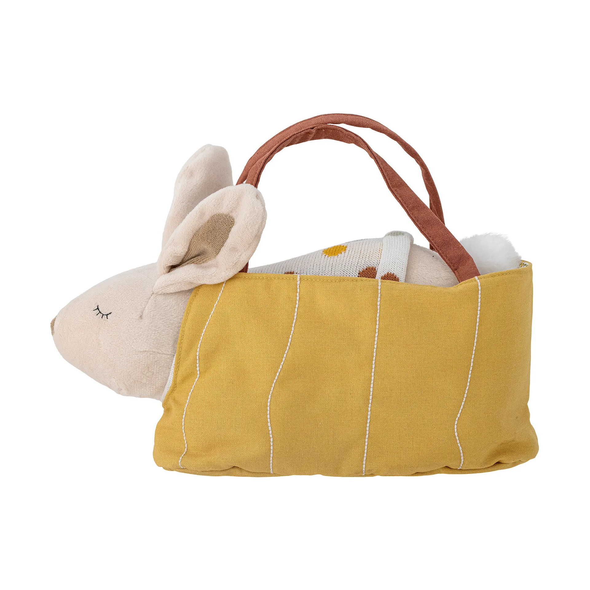 Villja Kuscheltier 2 Teile, White-yellow bunny Bloomingville