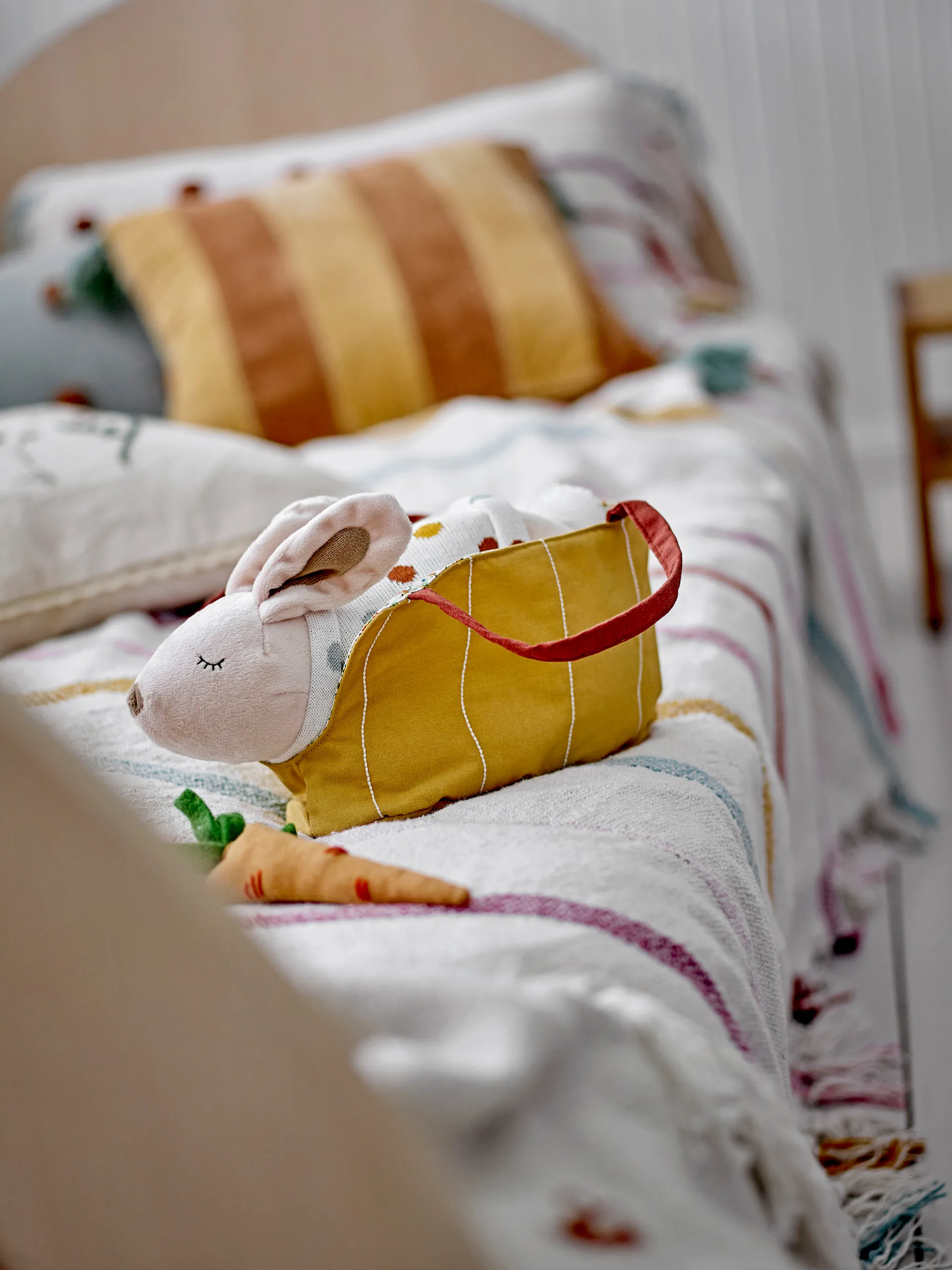 Villja Kuscheltier 2 Teile, White-yellow bunny Bloomingville