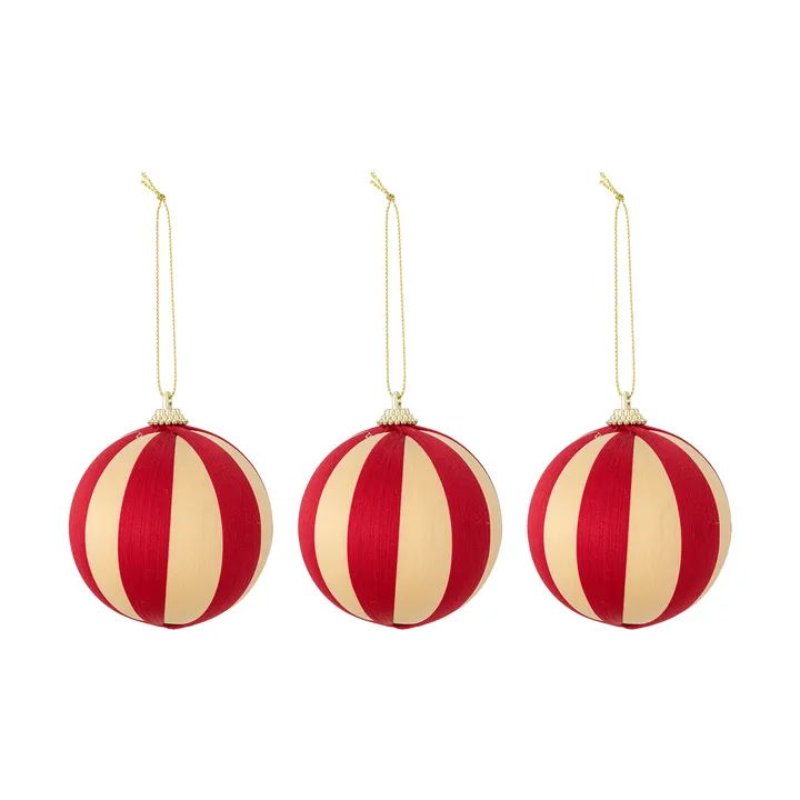 Wynn Weihnachtskugel - Rot, 3er-Pack, Ø8 cm - Bloomingville