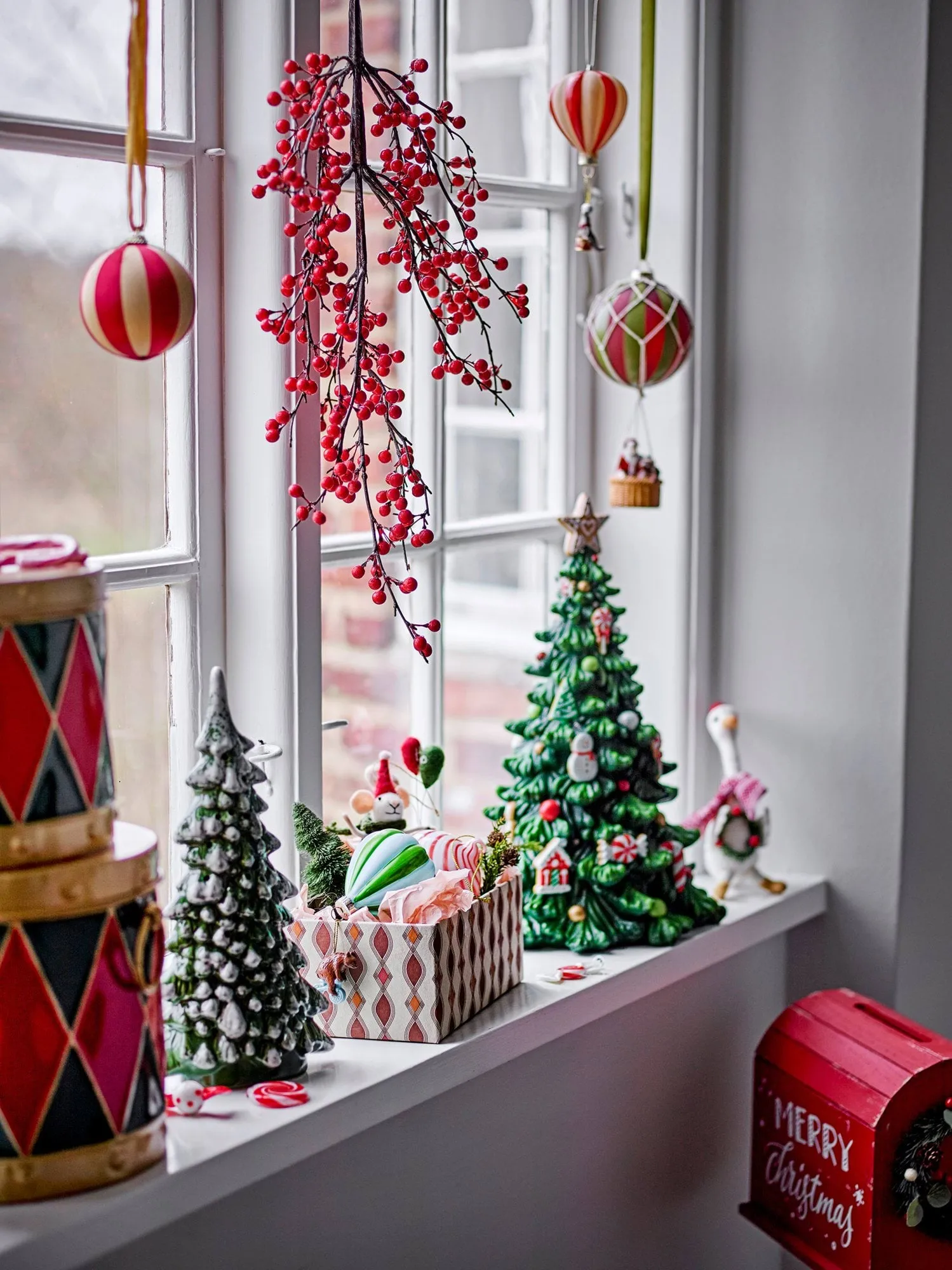 Wynn Weihnachtskugel, Rot, 3er-Pack, Ø8 cm Bloomingville
