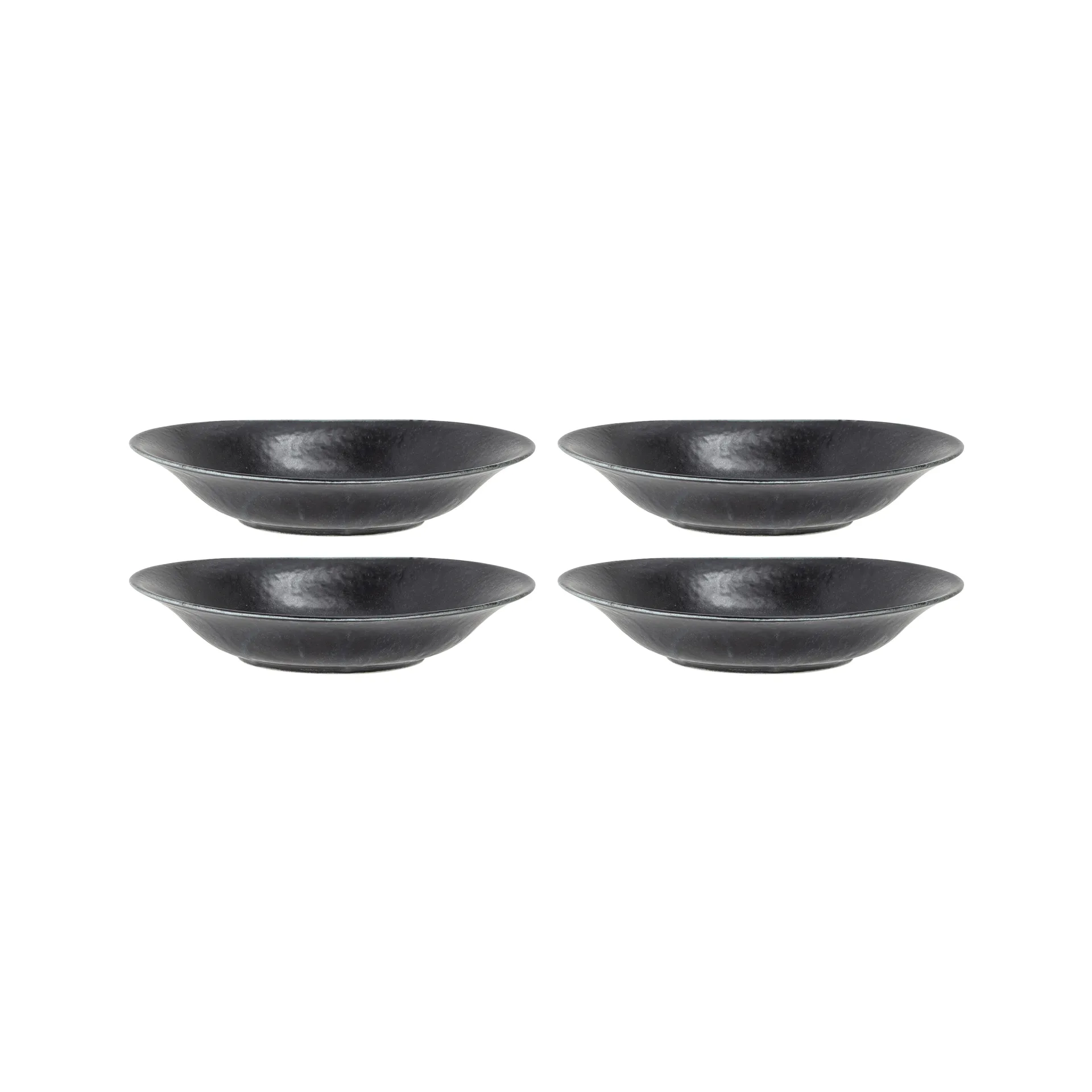 Yoko Suppenschale 20,5 x 23cm 4er Pack, Schwarz Bloomingville