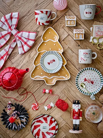 Yule Dessertteller - Rot-Grün, 2-teilig, Ø12,5 cm - Bloomingville