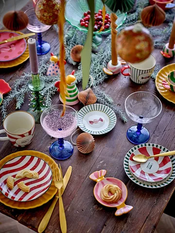 Yule Dessertteller - Rot-Grün, 2-teilig, Ø12,5 cm - Bloomingville