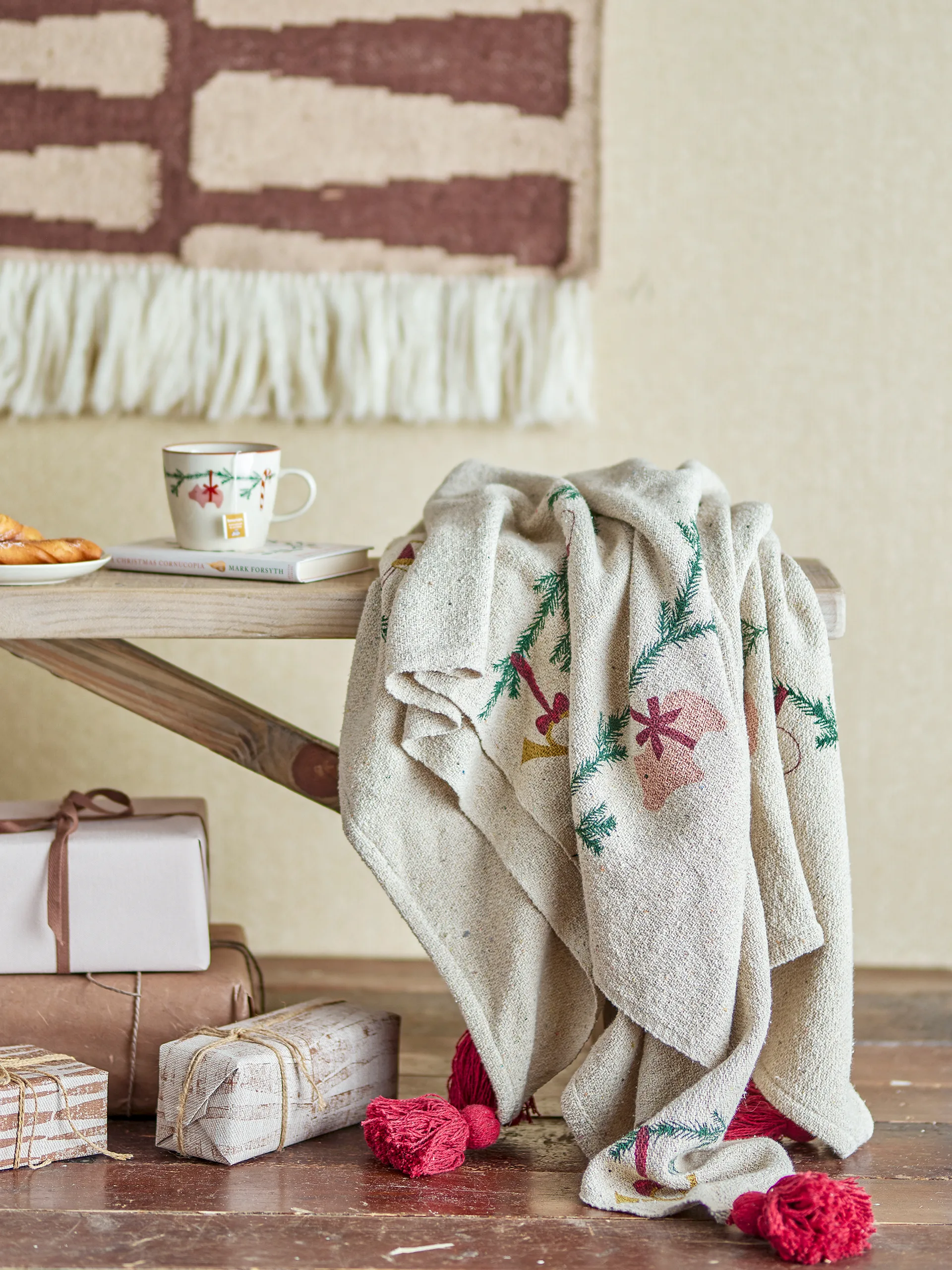 Yule Plaid 130x160 cm, Natur Bloomingville
