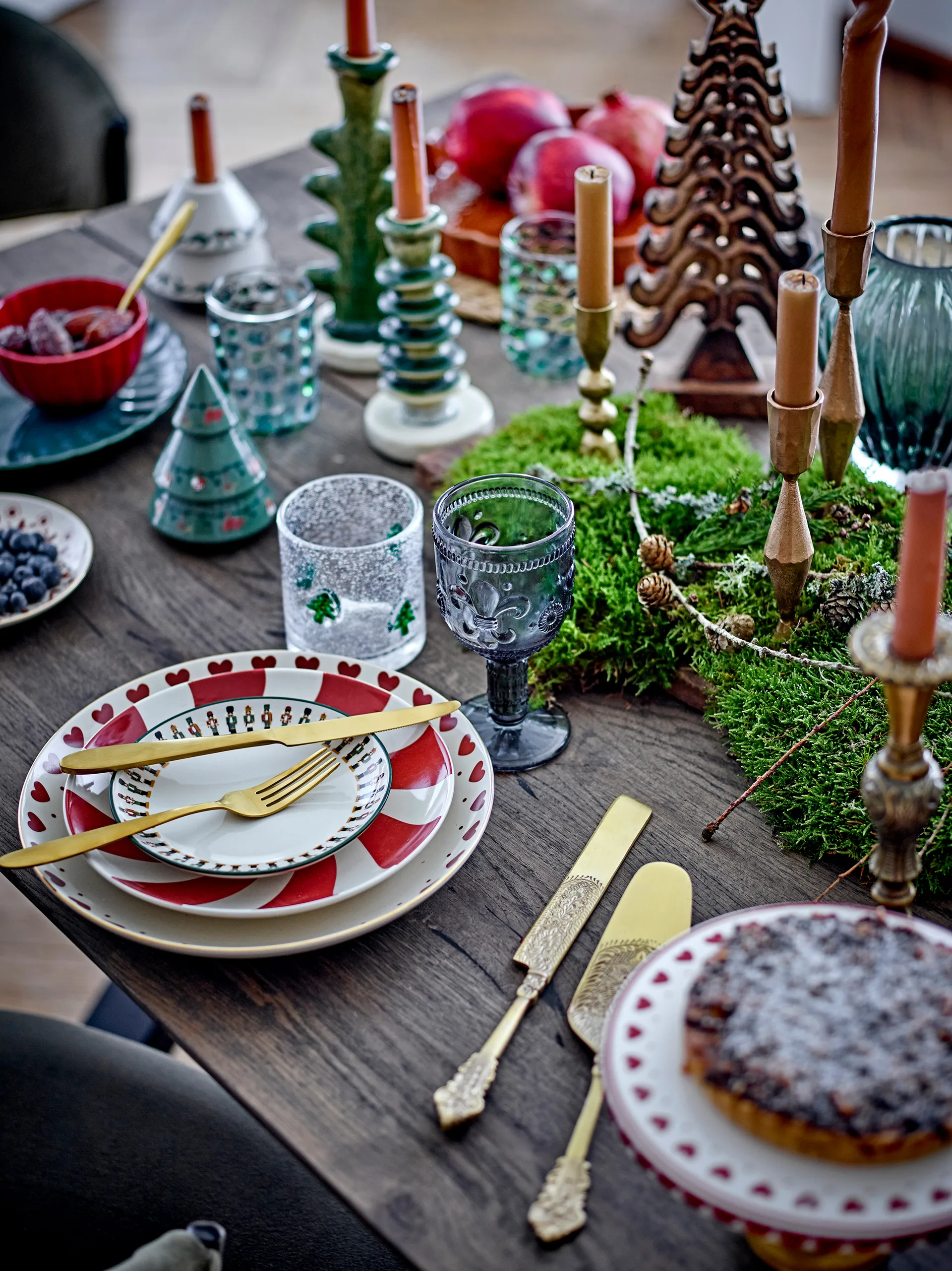 Yule Teller Ø23 cm, Natur-rot Bloomingville