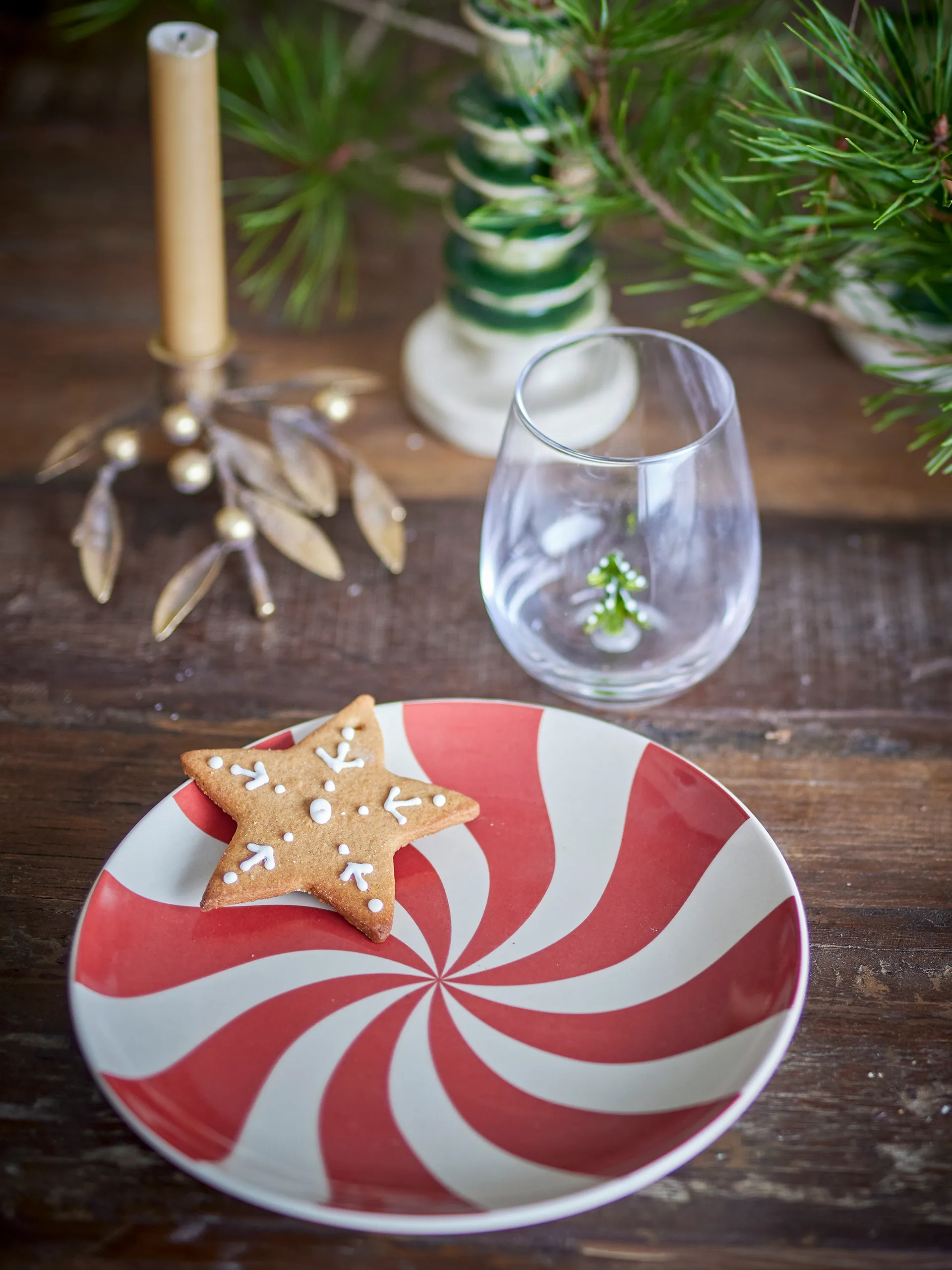 Yule Teller Ø23 cm, Natur-rot Bloomingville