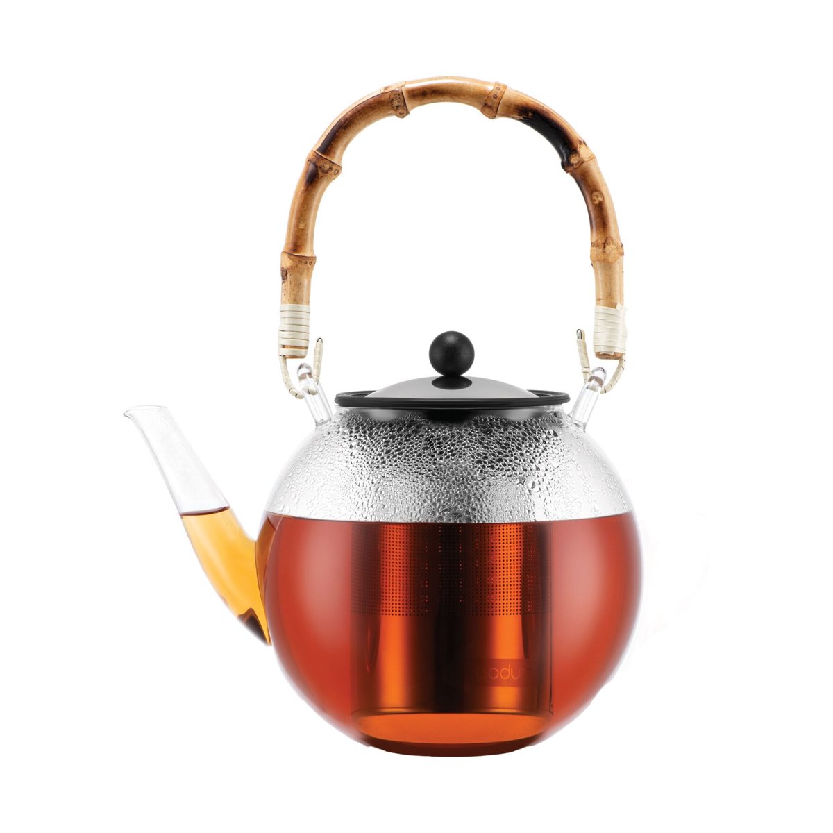 Bodum Assam Teekanne mit Bambusgriff 1 l Klar