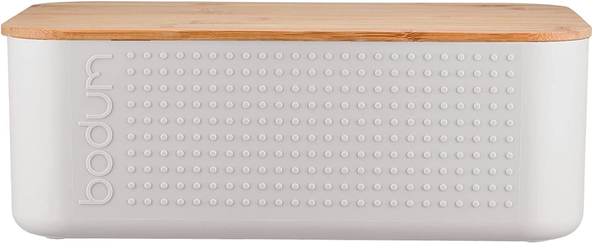 Bodum Bistro Brotbox mit Bambusdeckel Weiß