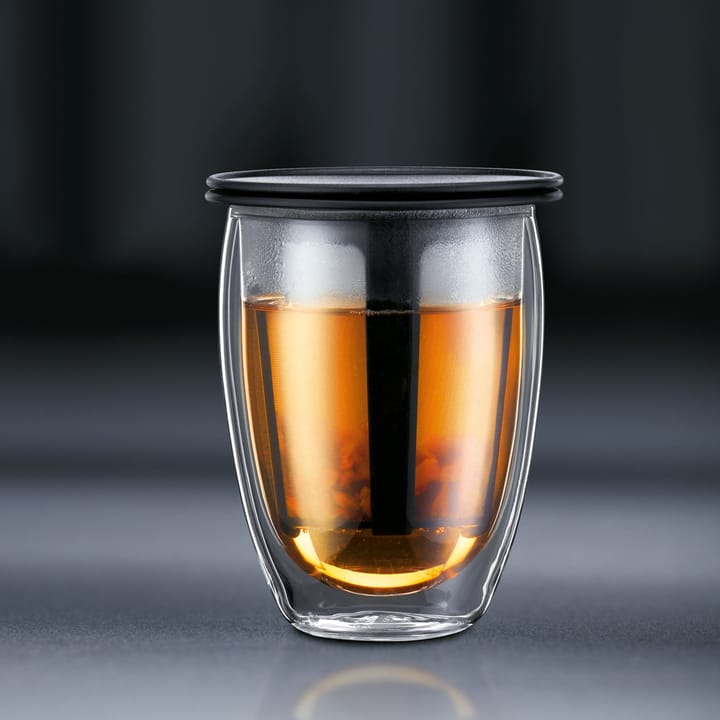 Tea For One Glas mit Teesieb - Schwarz - Bodum