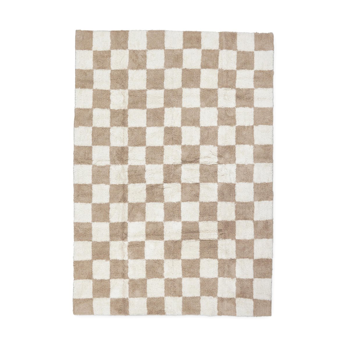 Boel & Jan Claudia Baumwollteppich 160x230 cm, Beige-Weiß