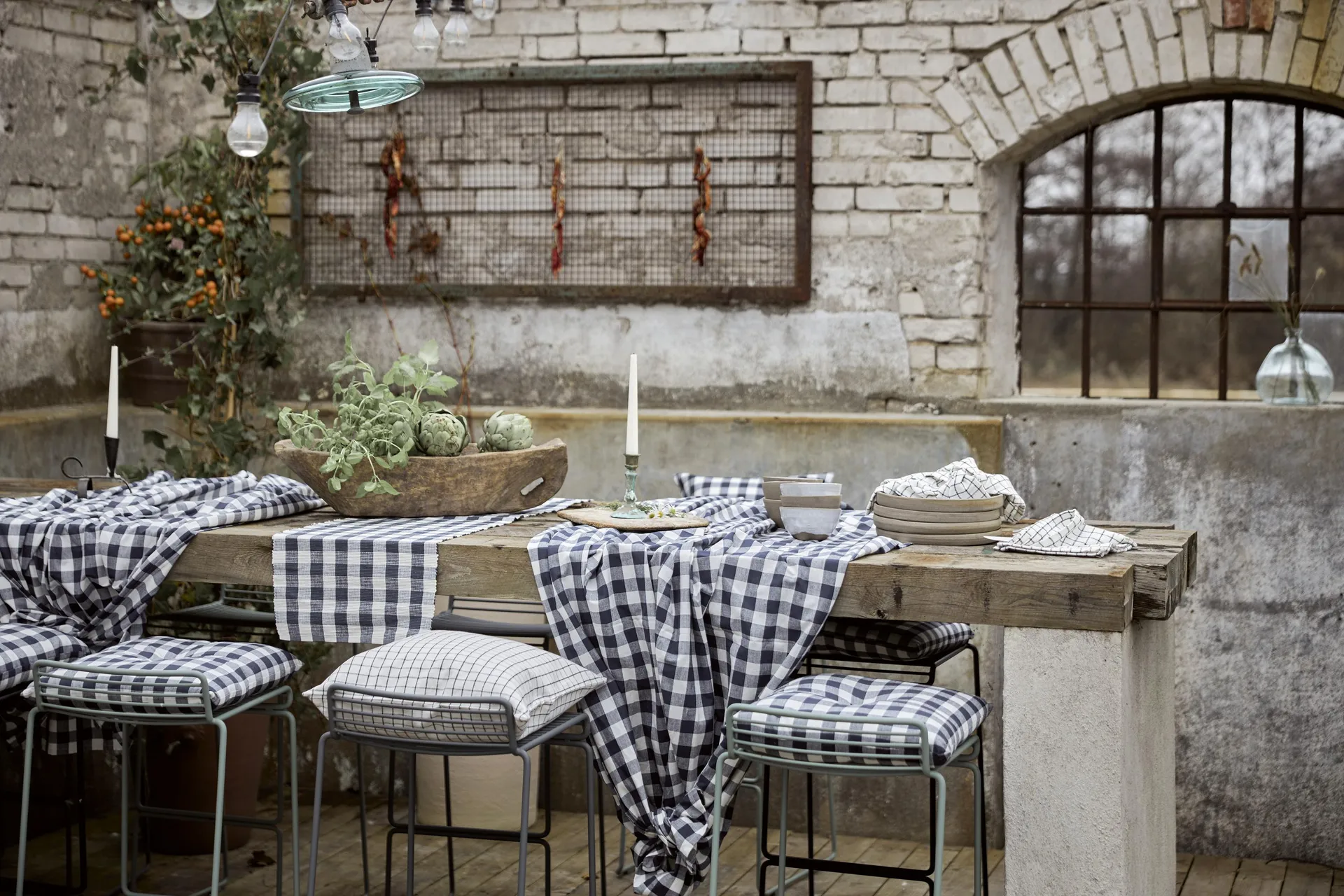 Grete Tischdecke 150 x 150cm, Blau Boel & Jan