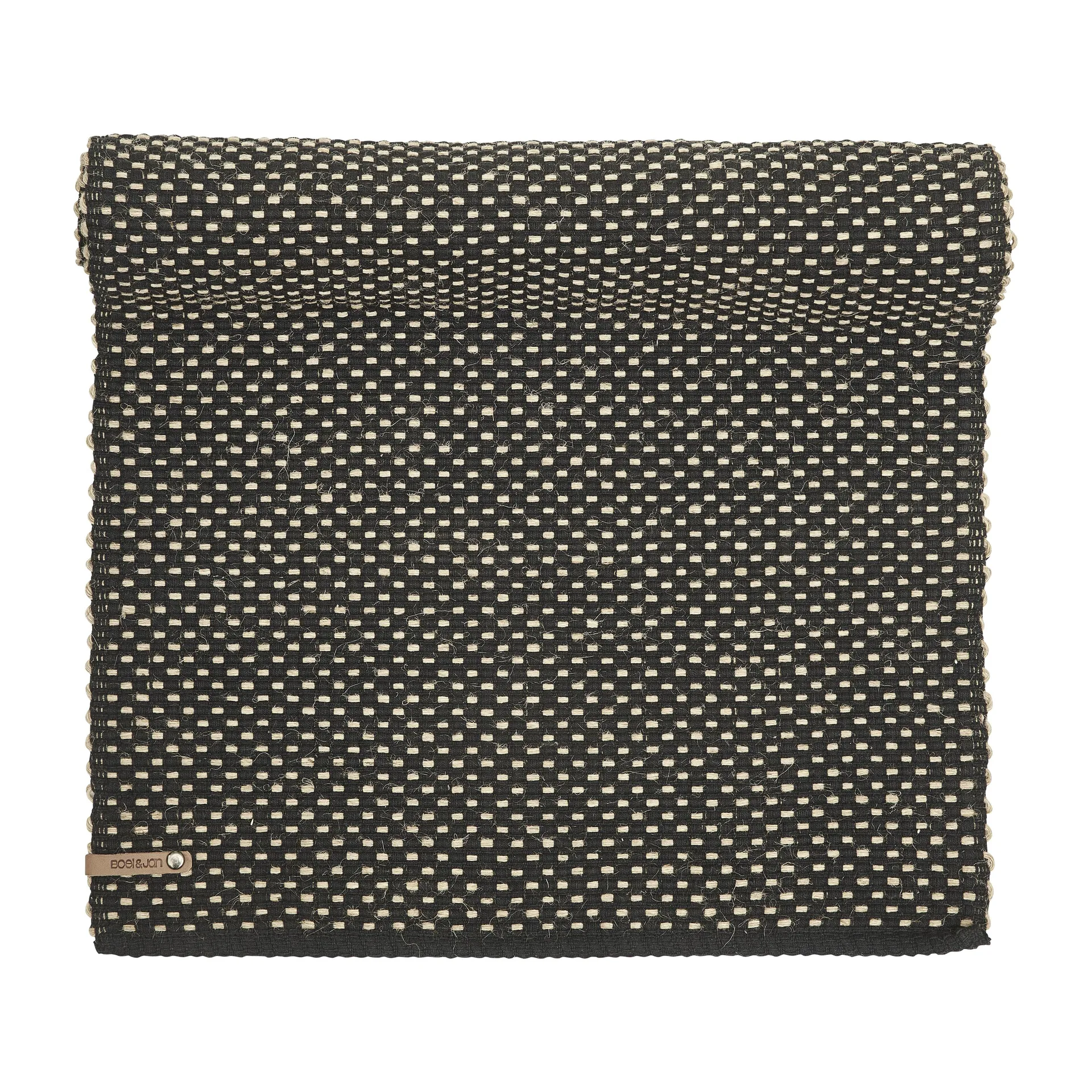 Jute check Tischläufer aus Baumwolle 35 x 120 cm, Schwarz Boel & Jan