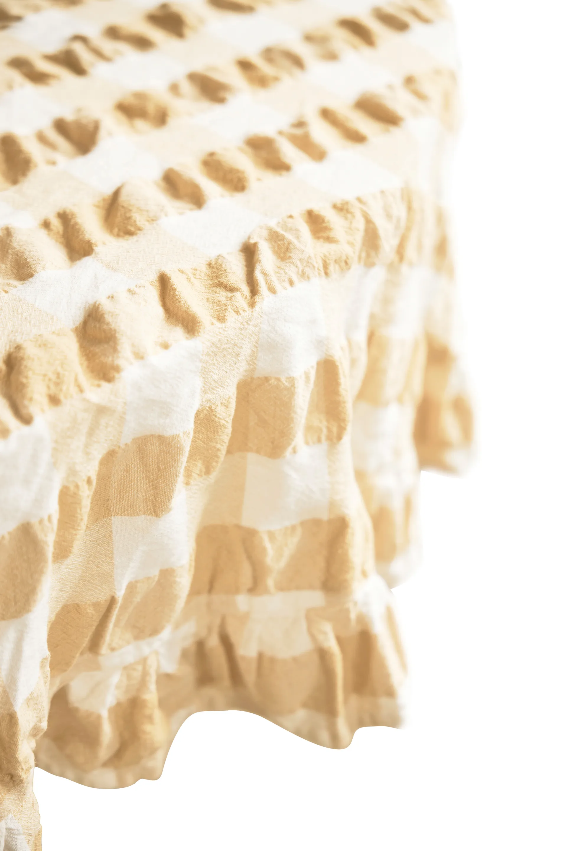 Kullavik Tischdecke Ø170 cm, Gelb-weiß Boel & Jan