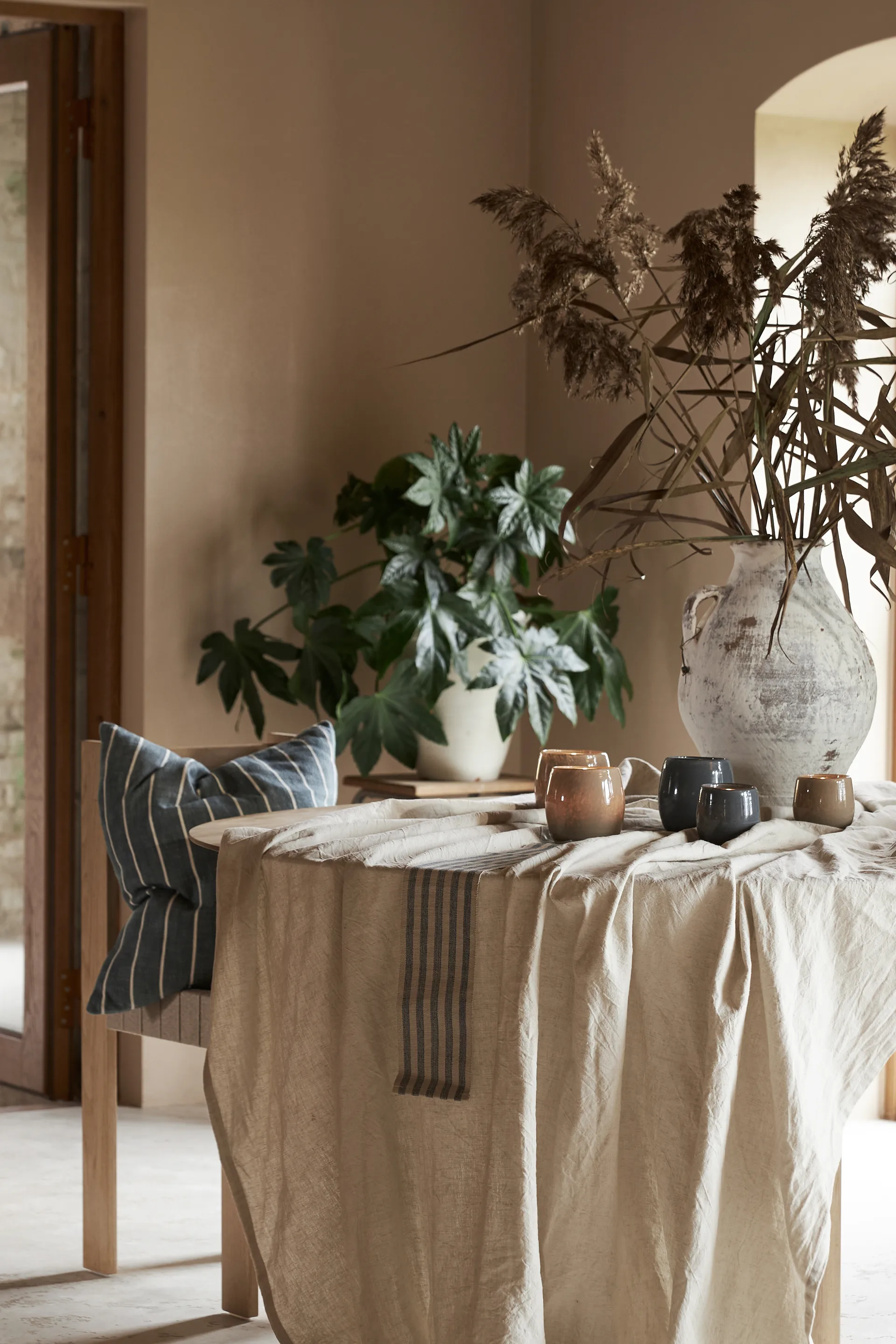 Linnea Kissenbezug 50 x 50cm, Blau Boel & Jan