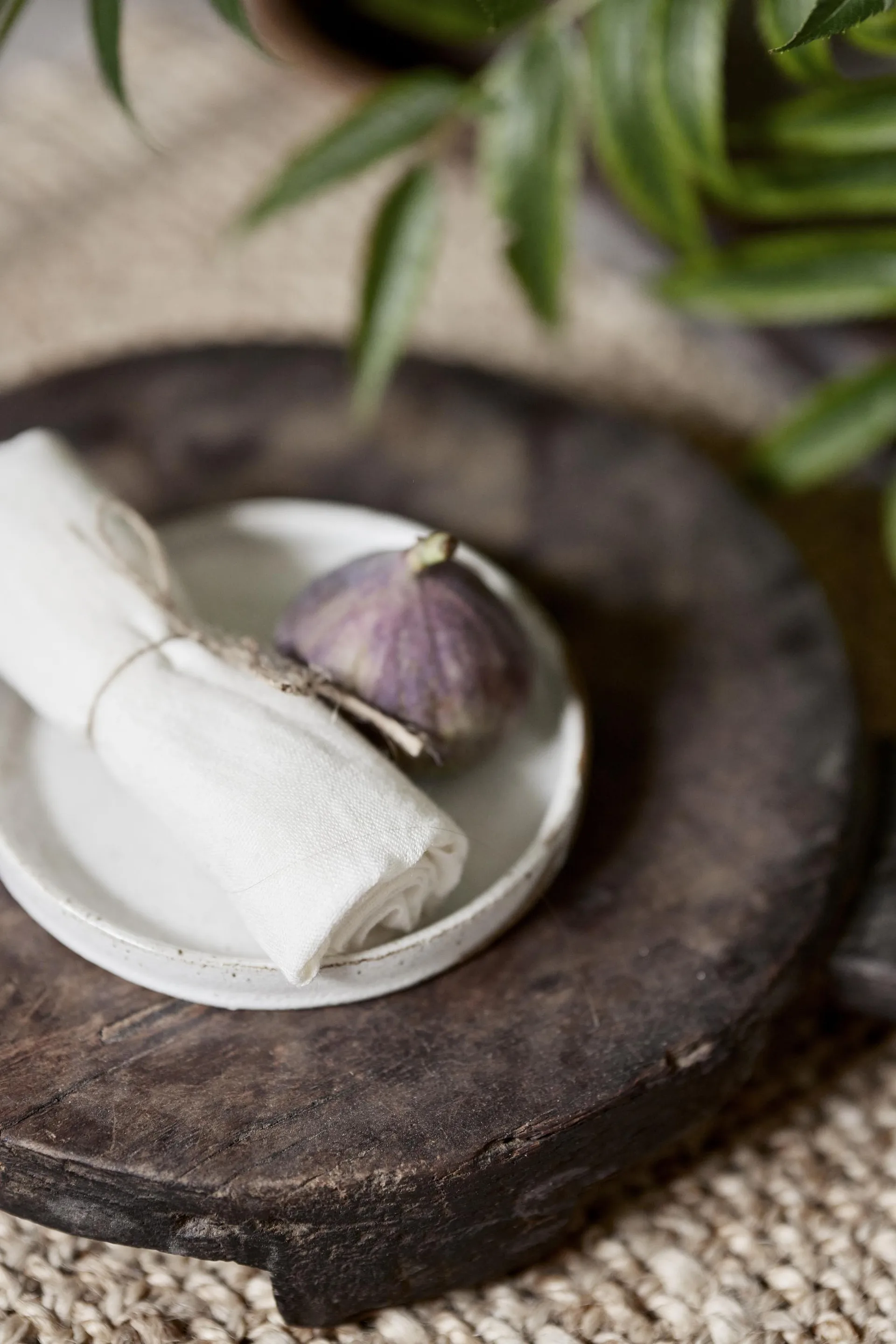 Mandela Leinenserviette 40x40 cm, Weiß Boel & Jan