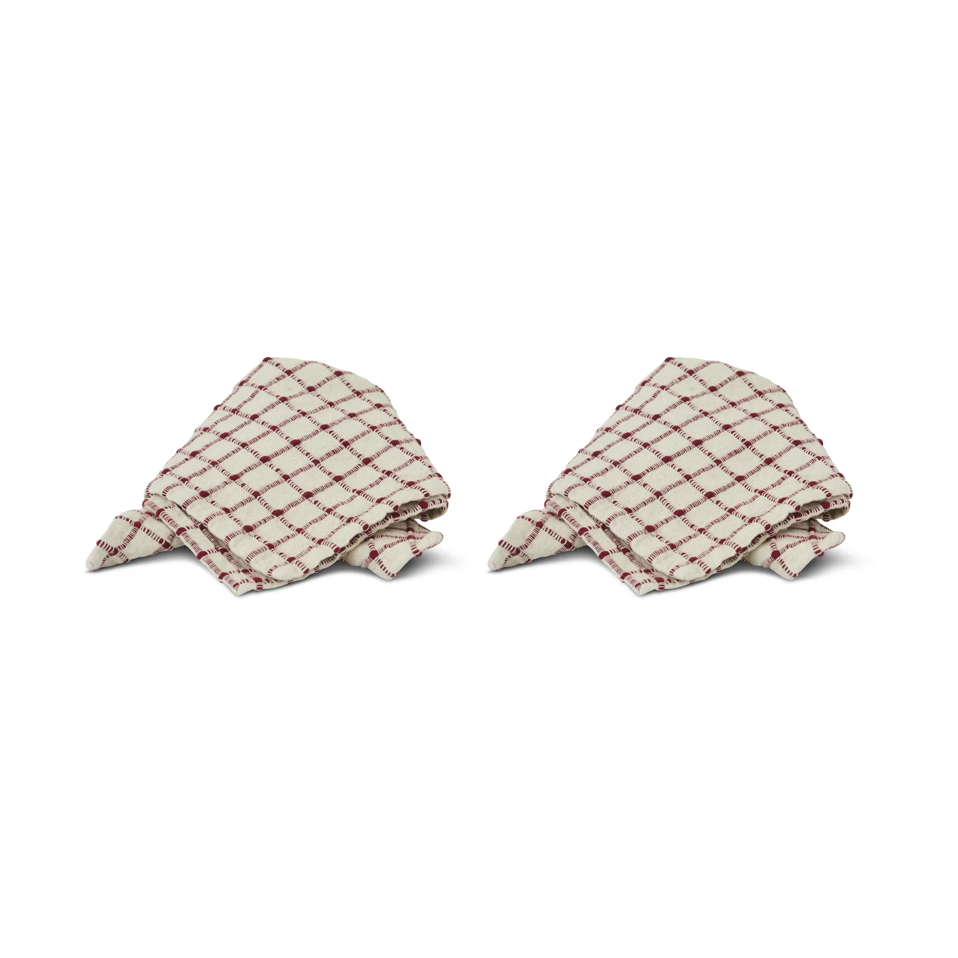 Noor Serviette 40x40cm 2er Pack, Rot -offwhite Boel & Jan