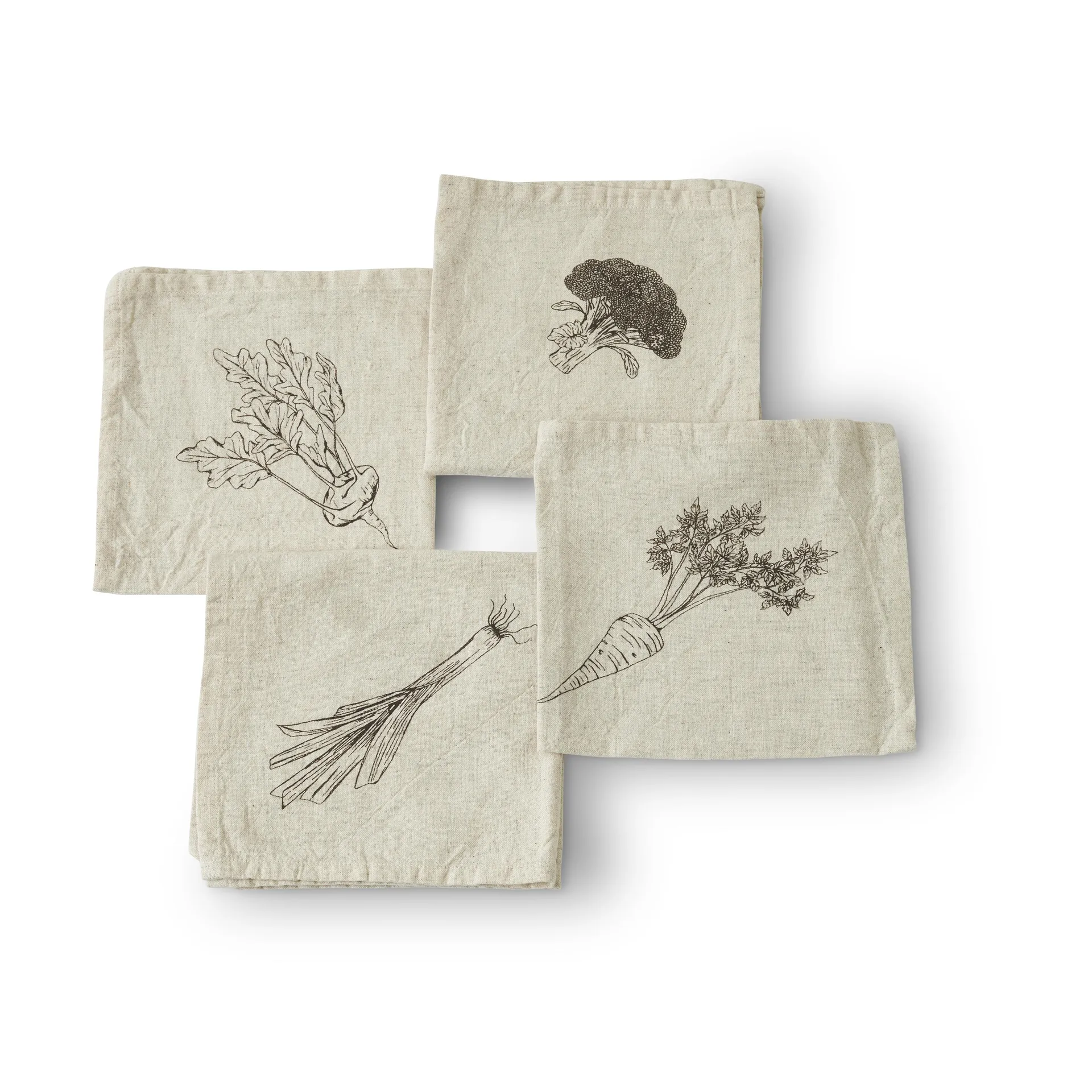 Odla Serviette 40x40cm 4 Teile, Beige-braun Boel & Jan