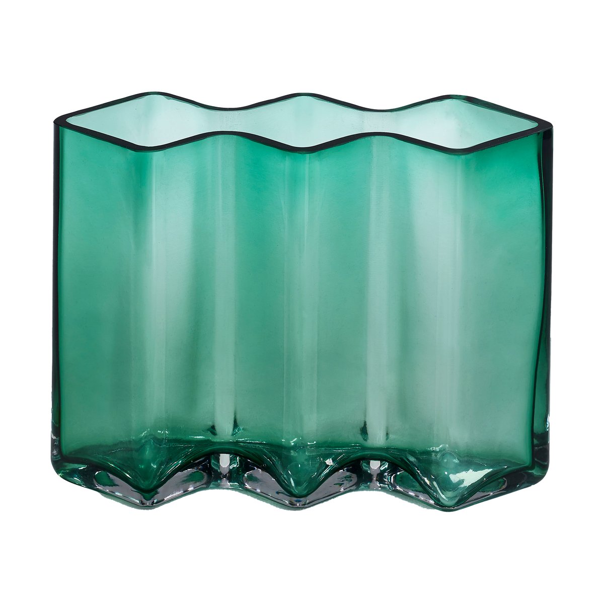 Born In Sweden Row Vase drei Kammern niedrig Grün