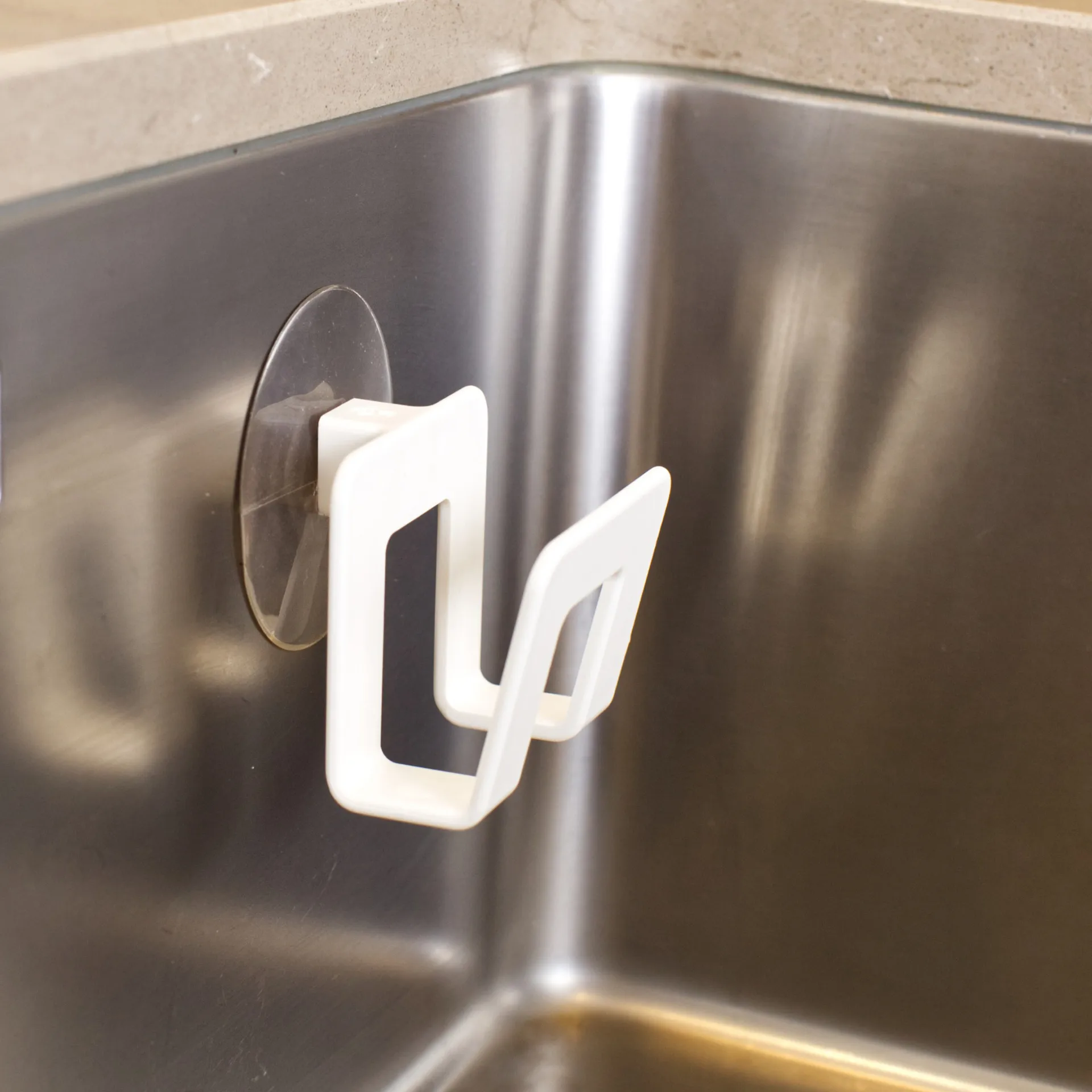 Bosign Halter für Spülschwamm mit Saugnapf, Weiß Bosign