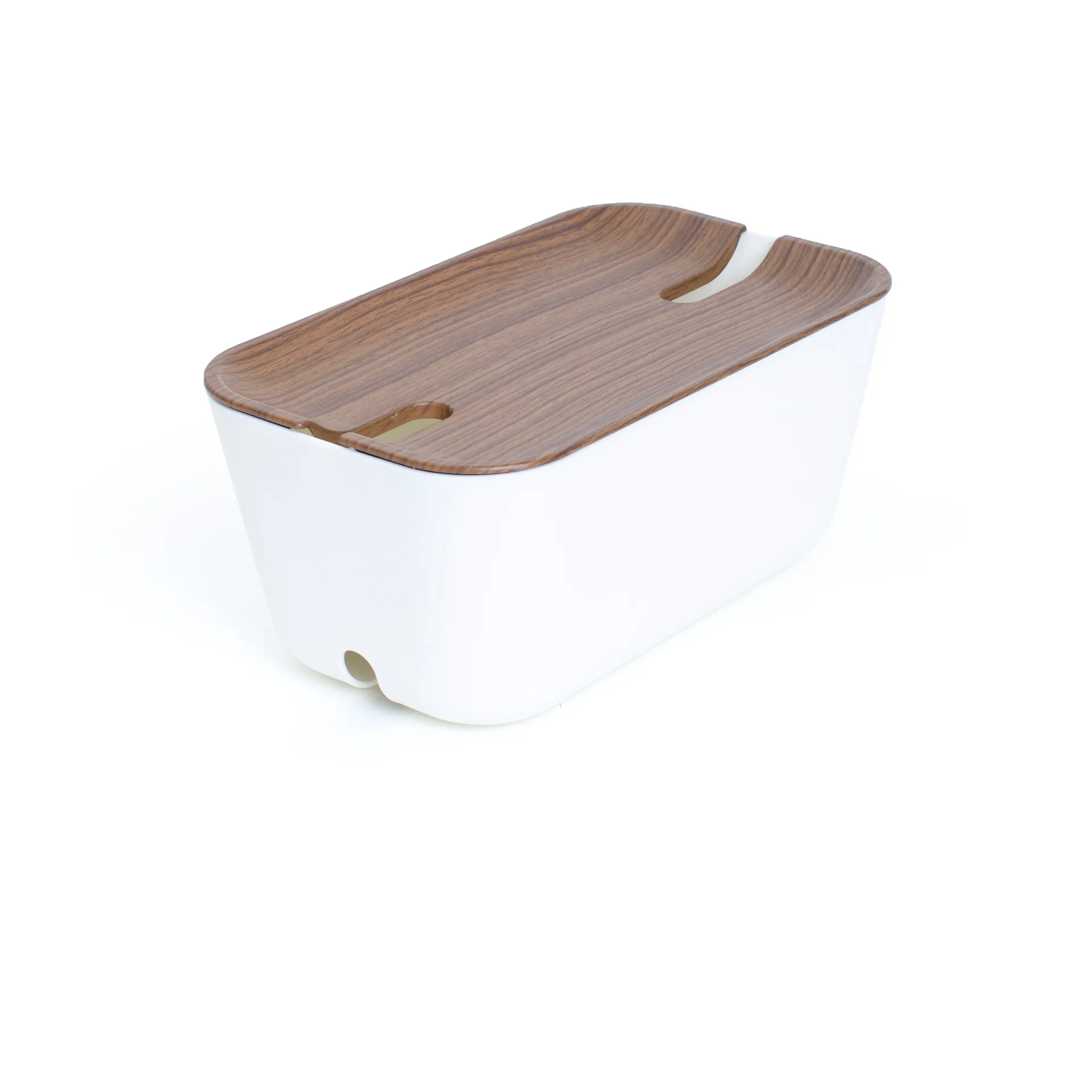 Cable Organiser Kabelbox M, Dunkles Holzdekor Bosign