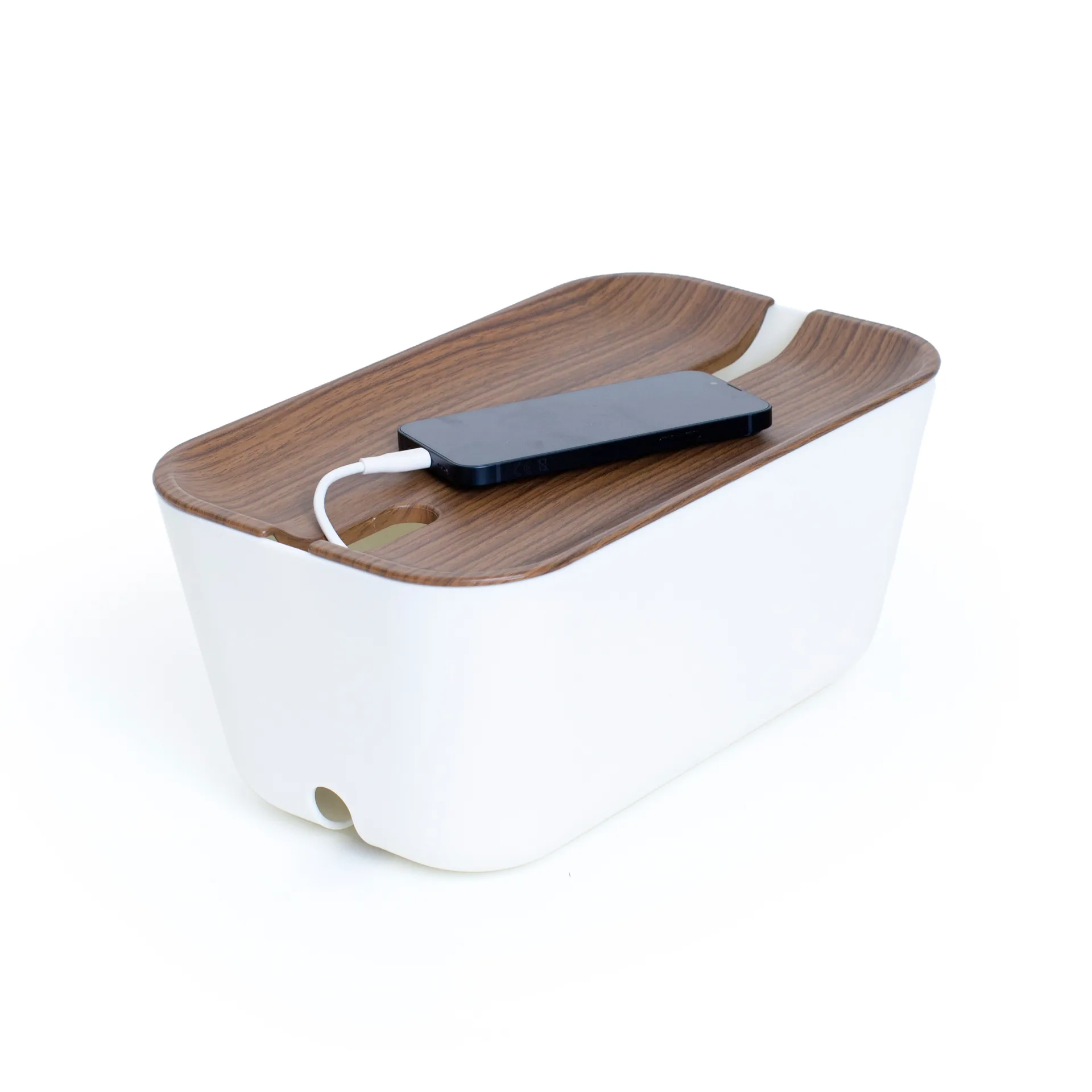 Cable Organiser Kabelbox M, Dunkles Holzdekor Bosign