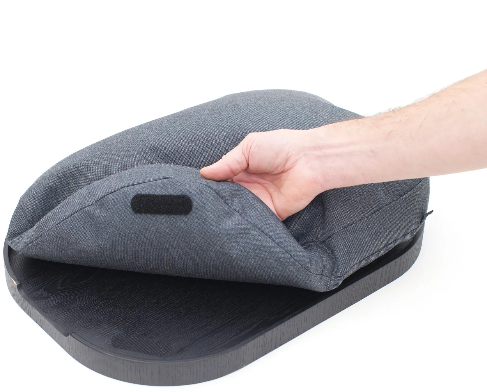 CurveLine™ Anti-Rutsch Knietablett 47x34 cm, Schwarz Weide-grau Bosign