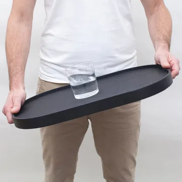 CurveLine™ Servierplatte Anti-Slip 47x34 cm - Schwarze Weide - Bosign