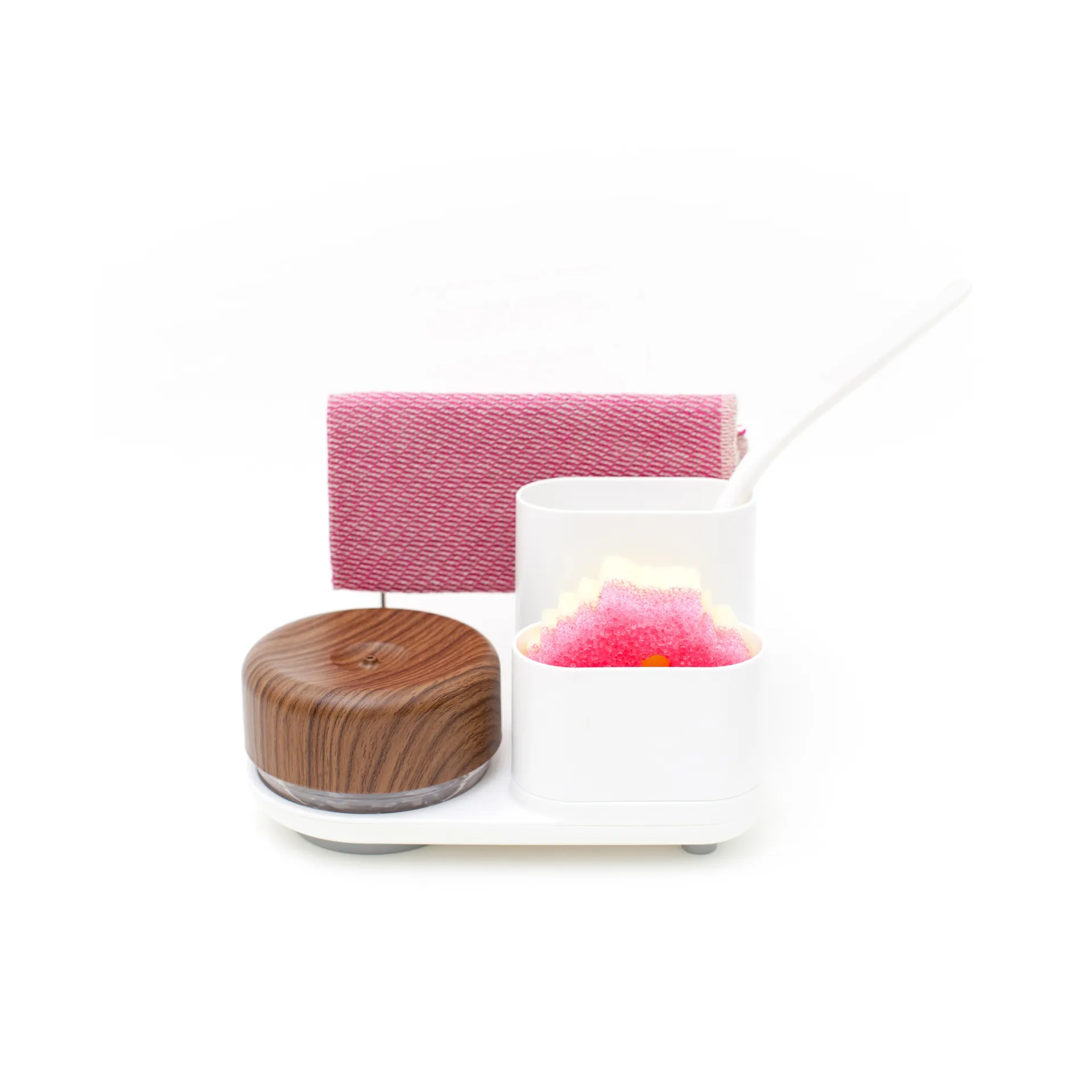 Do-Dish Caddy PLUS Spülmittelpumpe & Waschbecken Organizer Set, Dunkles Holz Bosign