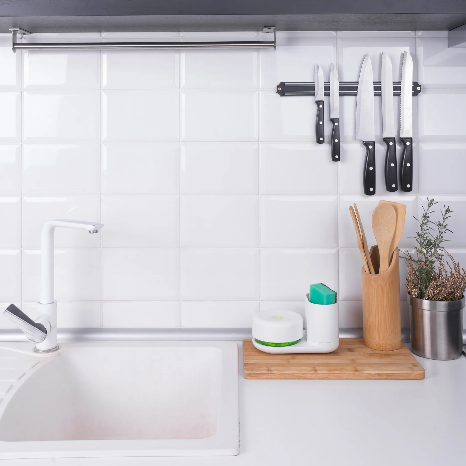 Seifenspender mit Verwahrungsbox, Weiß Bosign