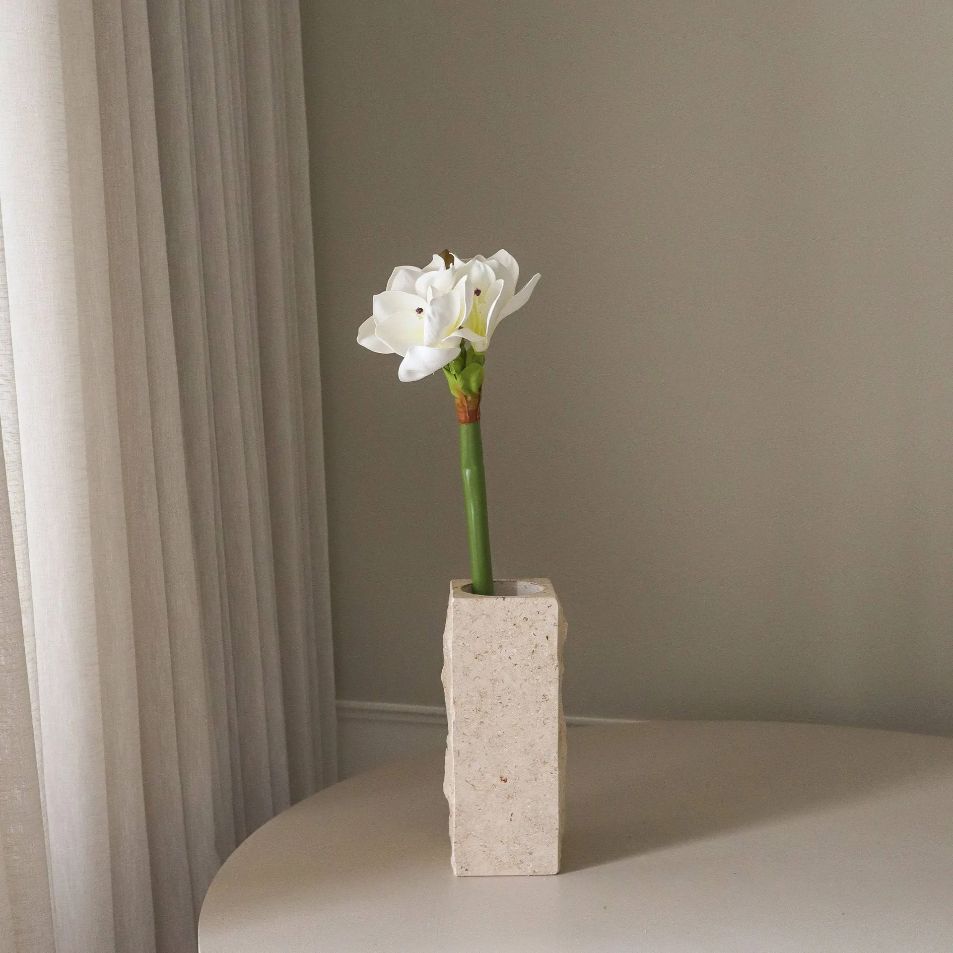 Amaryllis Kunstblume, Weiß, 73 cm Botané