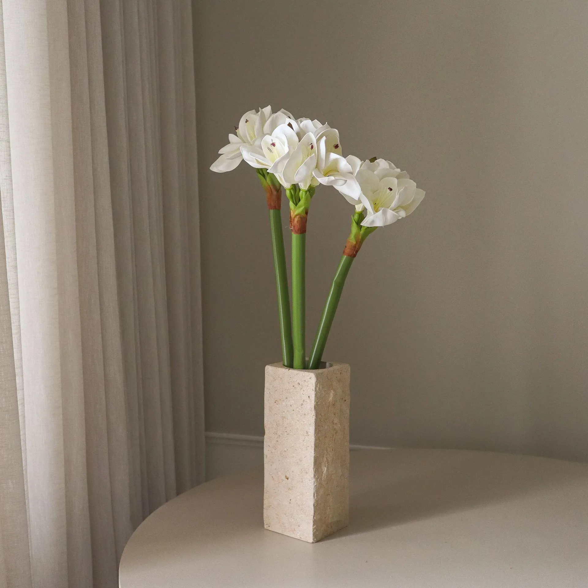 Amaryllis Kunstblumenstrauß, Weiß, 73 cm Botané