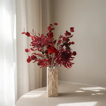 Berry drama Kunstblumenstrauß - Spinnen-Chrysantheme, Nelke, Eukalyptus, 84 cm - Botané