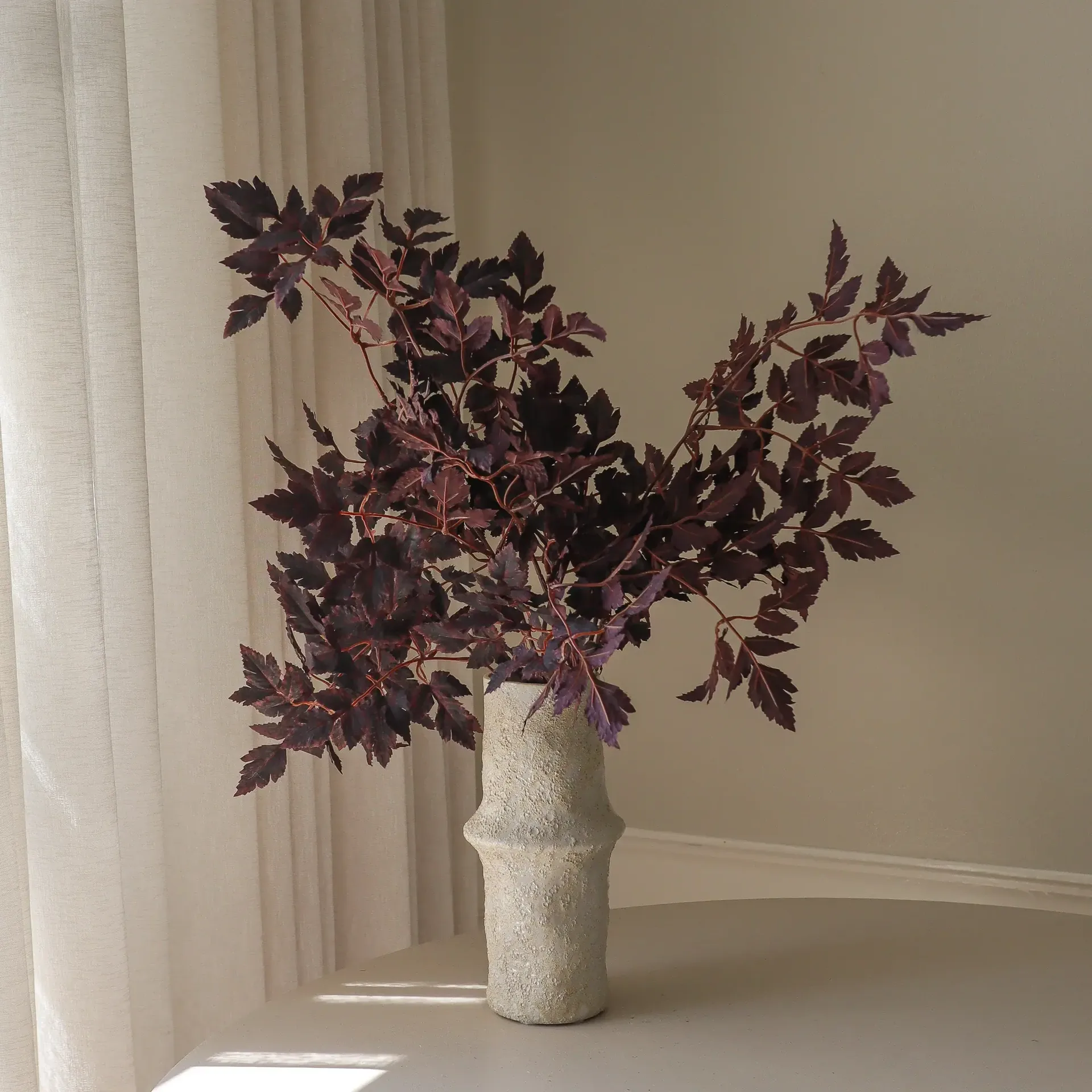 Burgundy Plum Leaves Kunstblumenstrauß, 85 cm, 4 St. Botané
