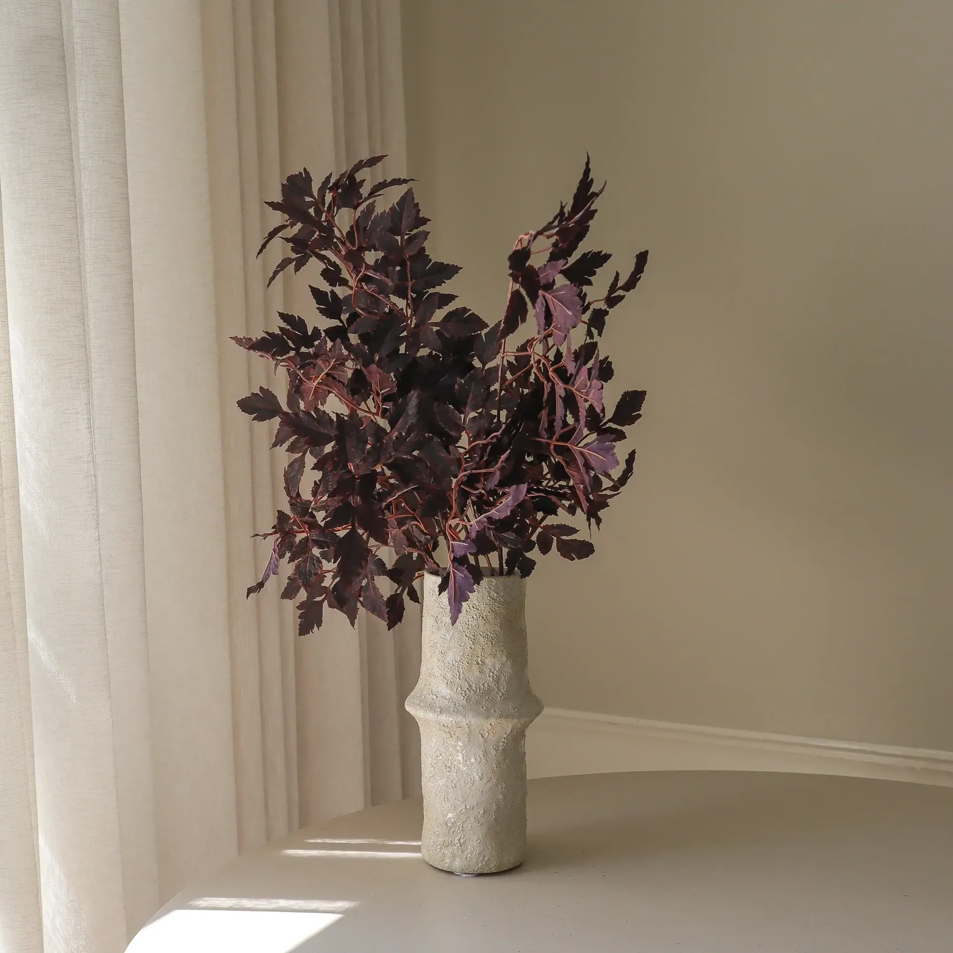Burgundy Plum Leaves Kunstblumenstrauß, 85 cm, 4 St. Botané