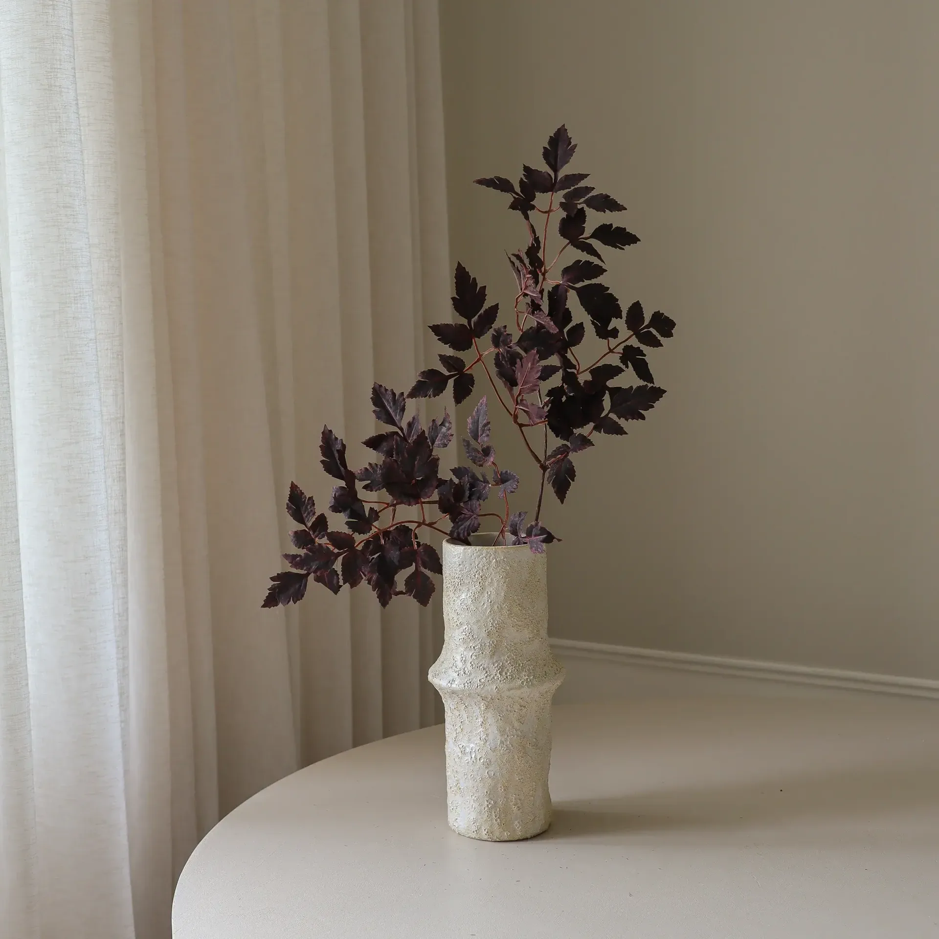 Burgundy Plum Leaves Kunstblumenstrauß, Rot, 85 cm, 1 St. Botané