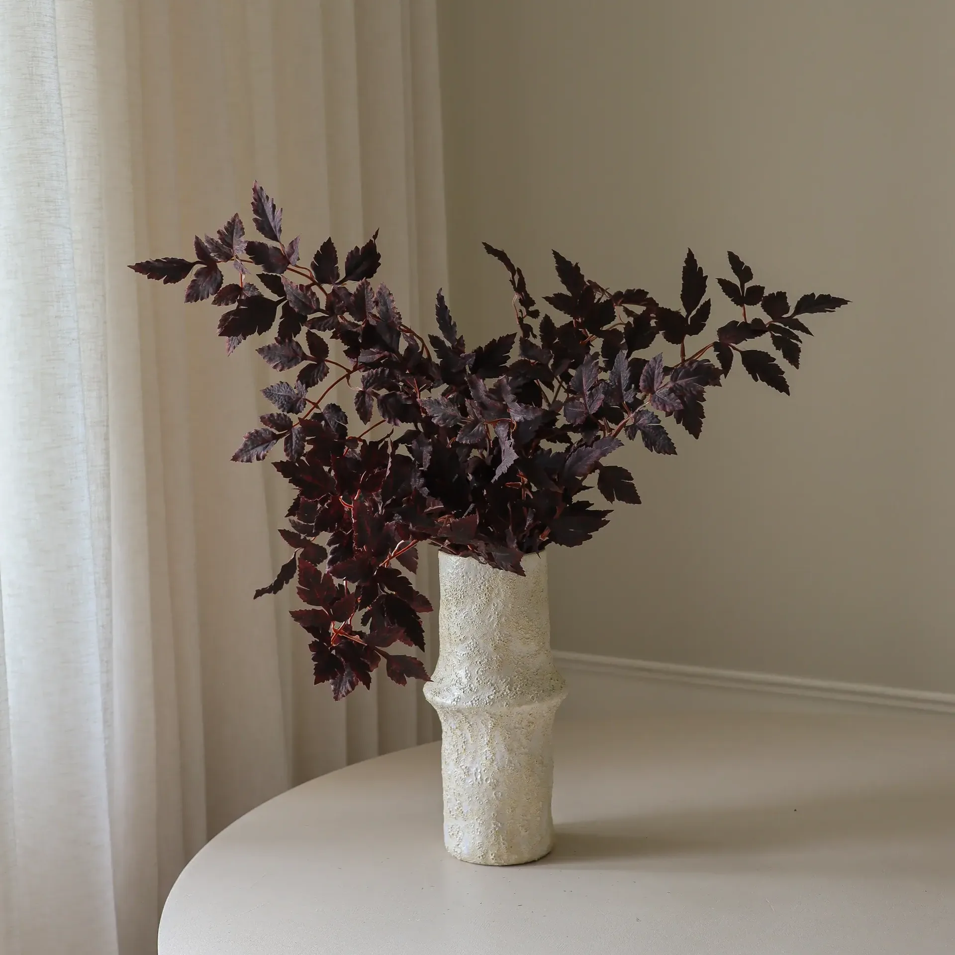 Burgundy Plum Leaves Kunstblumenstrauß, Rot, 85 cm, 1 St. Botané