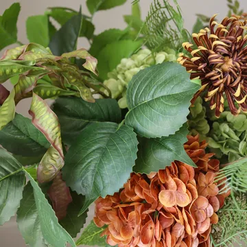 Cedar Grove Kunstblumenstrauß - Hortensie-Halbkaktus-Dahlie-Kalla, 90 cm, 14 St - Botané