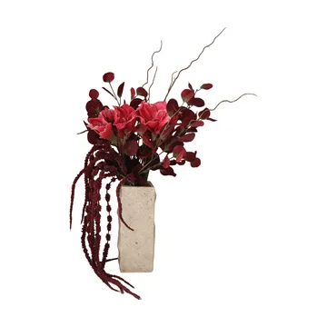 Deep bloom Kunstblumenstrauß - Amaryllis, Eukalyptus, Amarant, Zweige, 120 cm - Botané