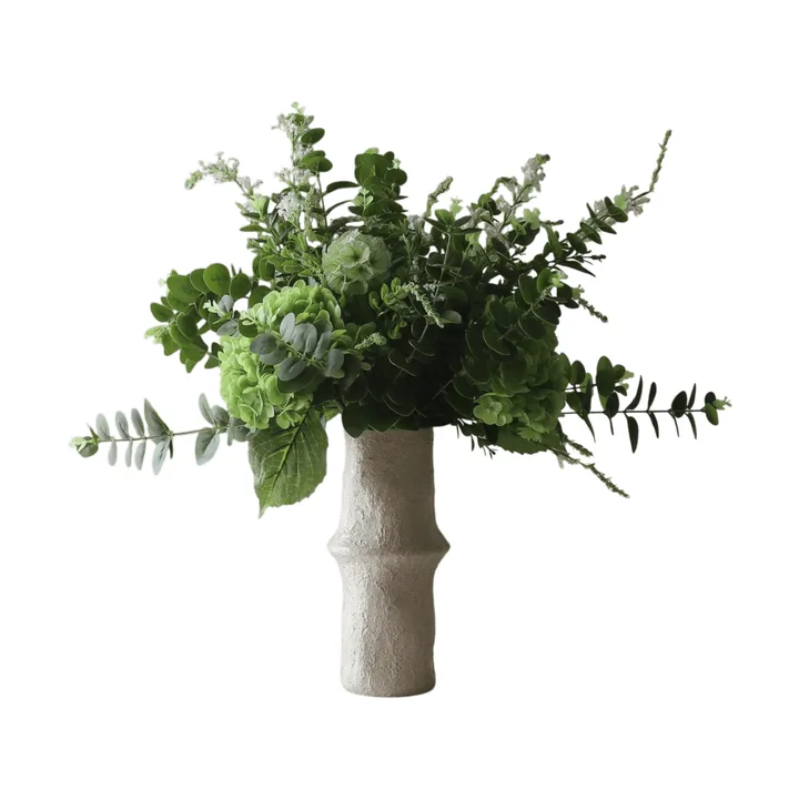Deep Green Kunstblumen-Bouquet - Hortensien-Wildblumen-Eukalyptus-Skabiosenzweig 15 St. - Botané